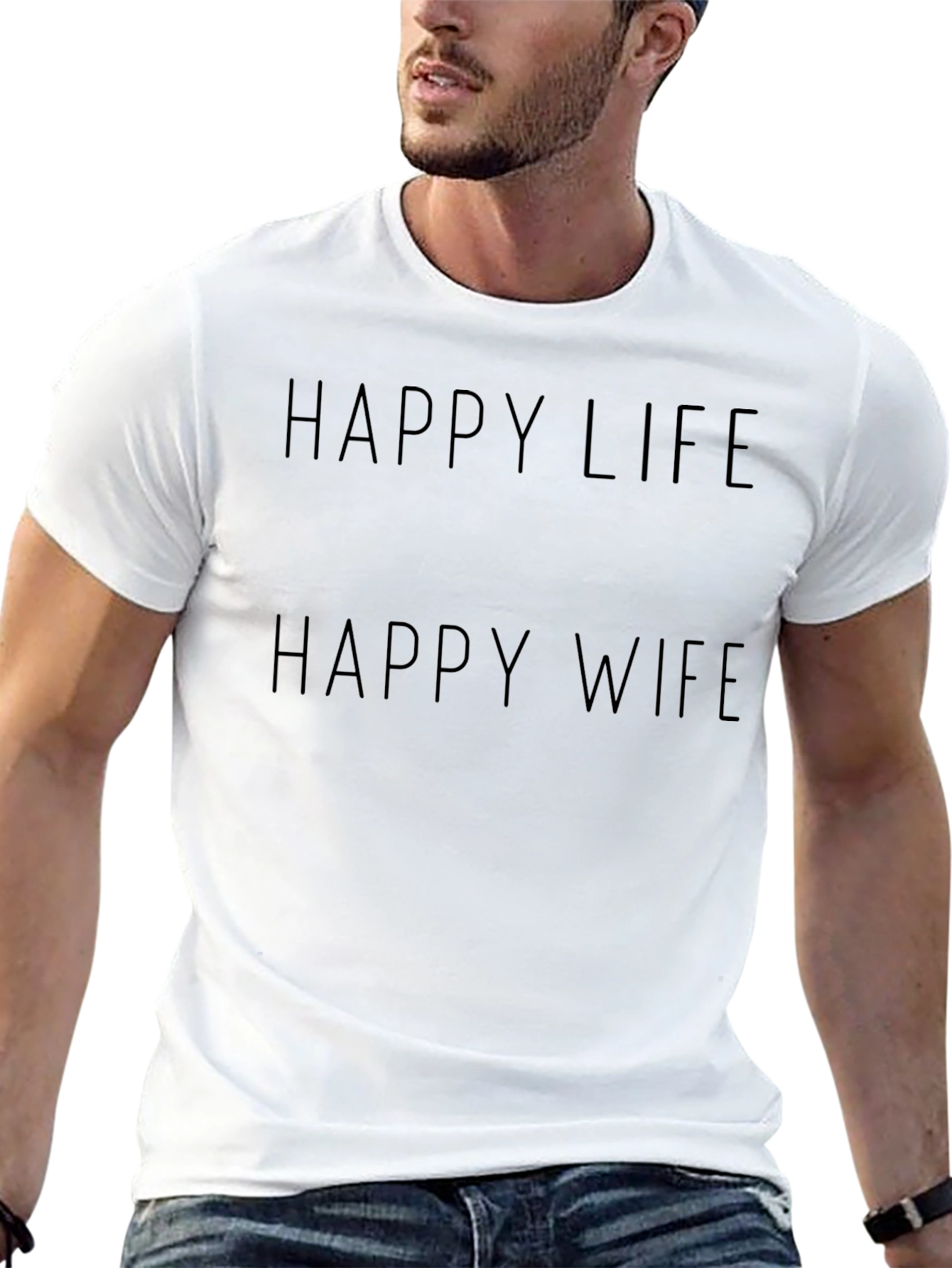 Happy Life Happy Wife Black T-Shirt