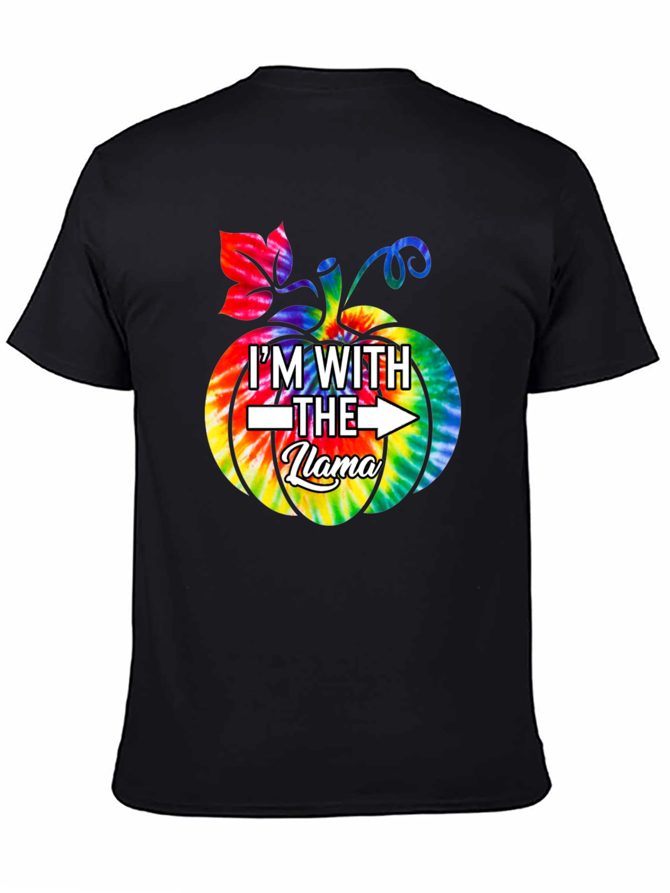 Im With the Llama Tie Dye Pumpkin T-Shirt