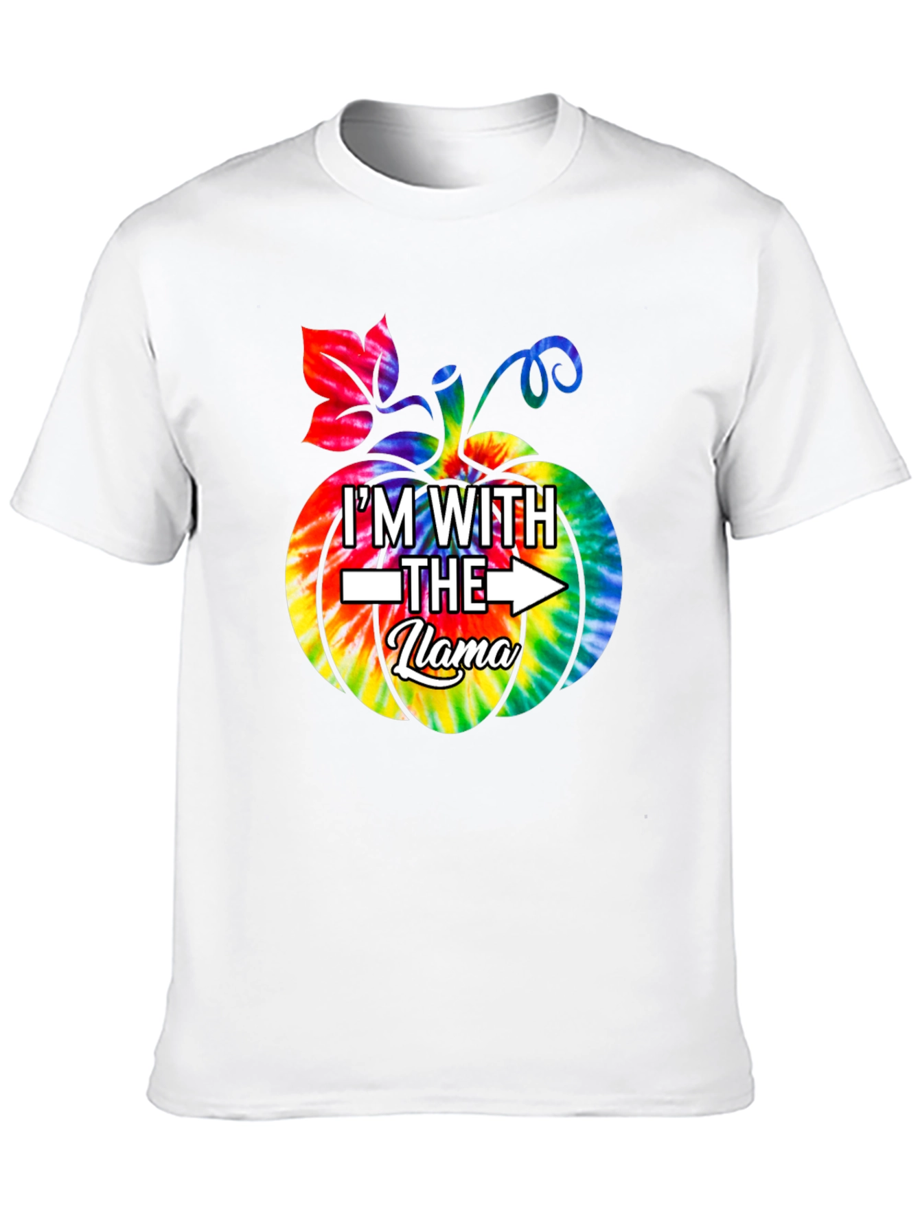 Im With the Llama Tie Dye Pumpkin T-Shirt