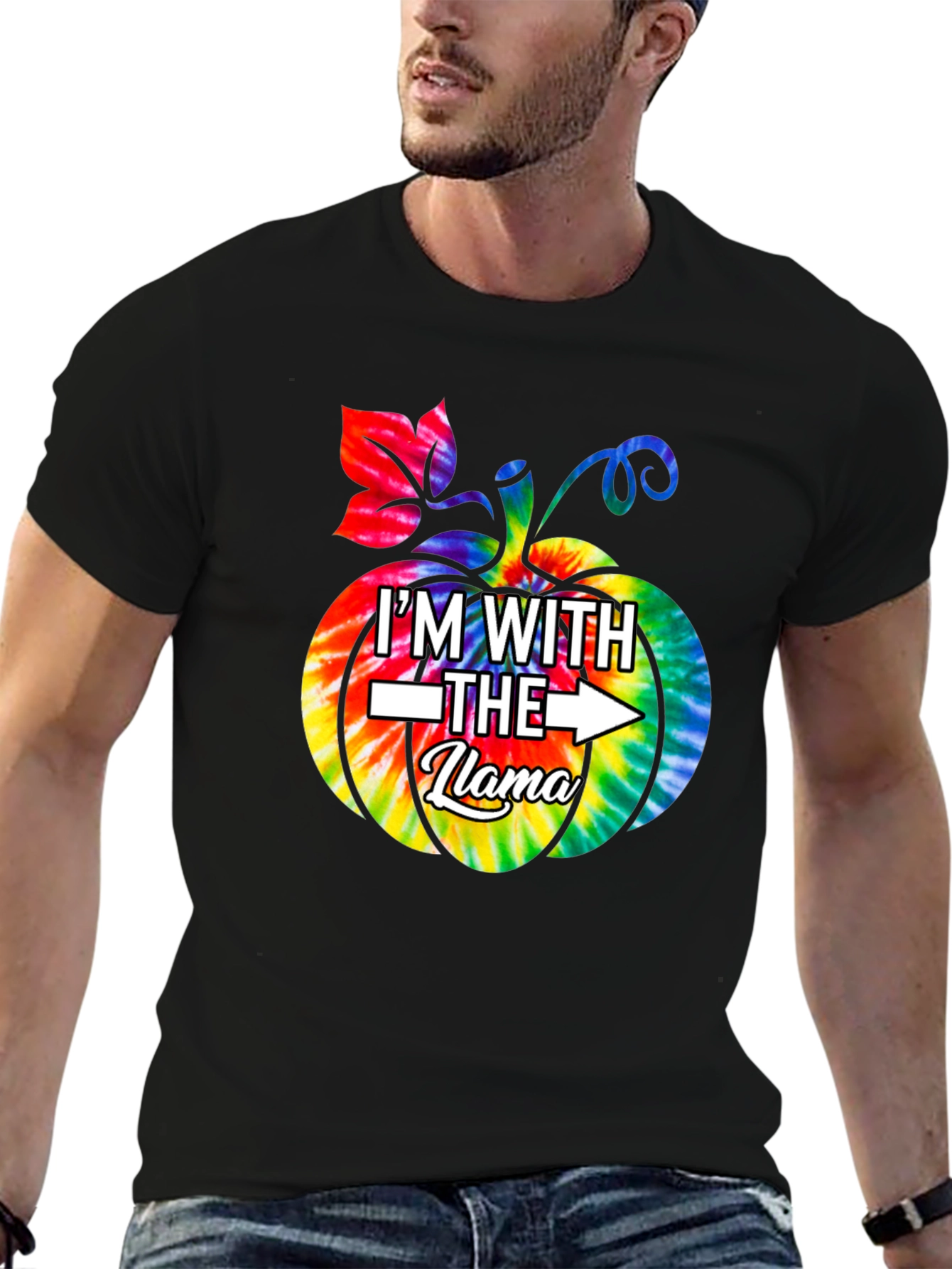 Im With the Llama Tie Dye Pumpkin T-Shirt