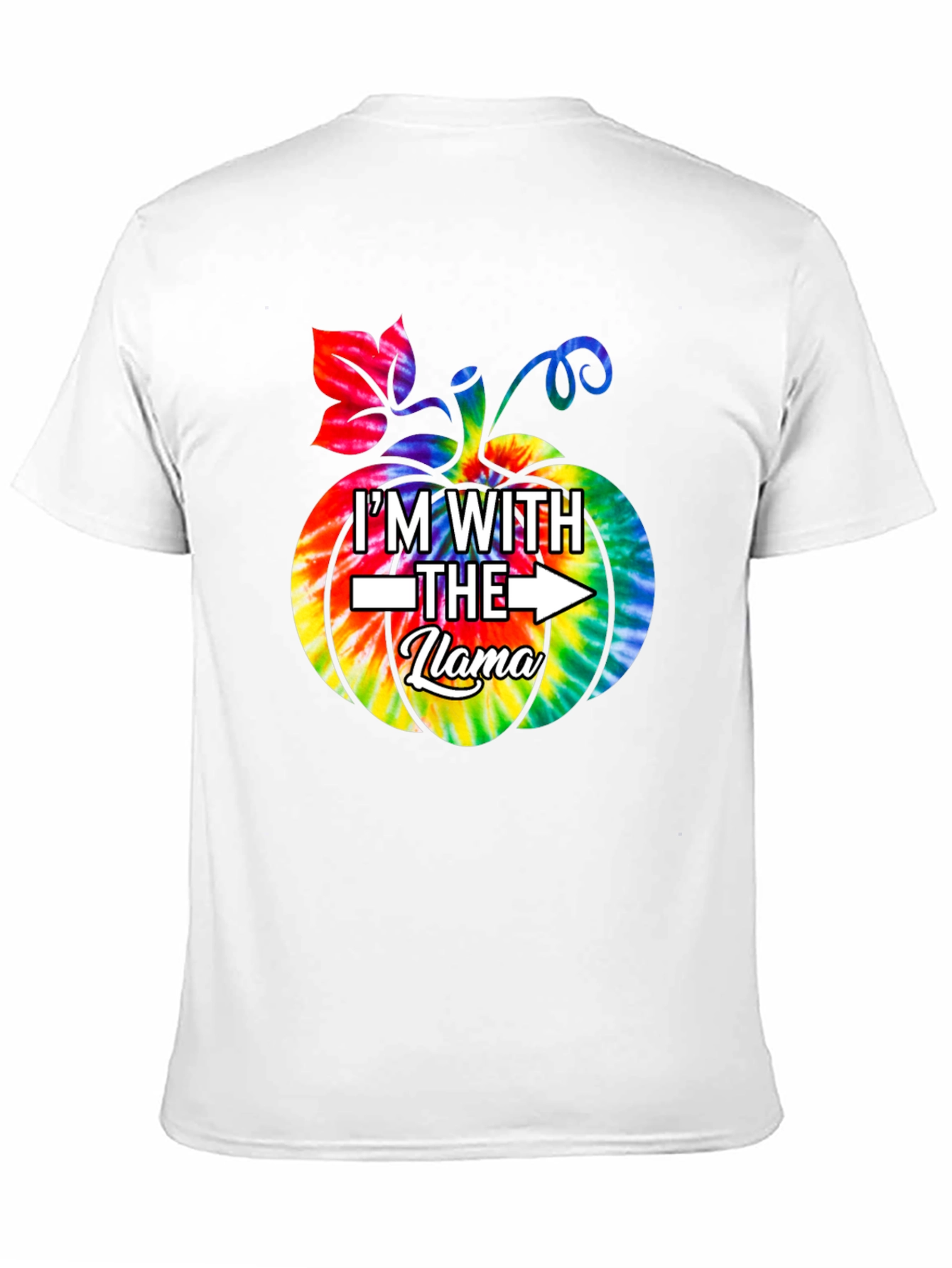 Im With the Llama Tie Dye Pumpkin T-Shirt
