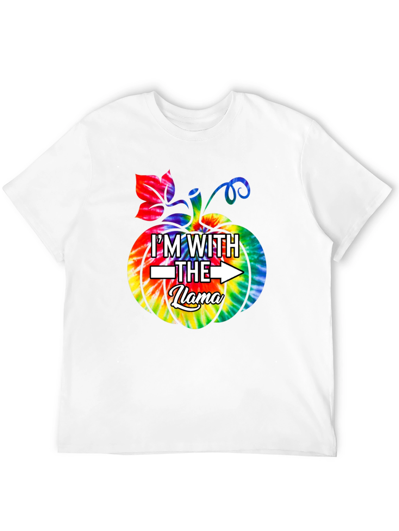 Im With the Llama Tie Dye Pumpkin T-Shirt
