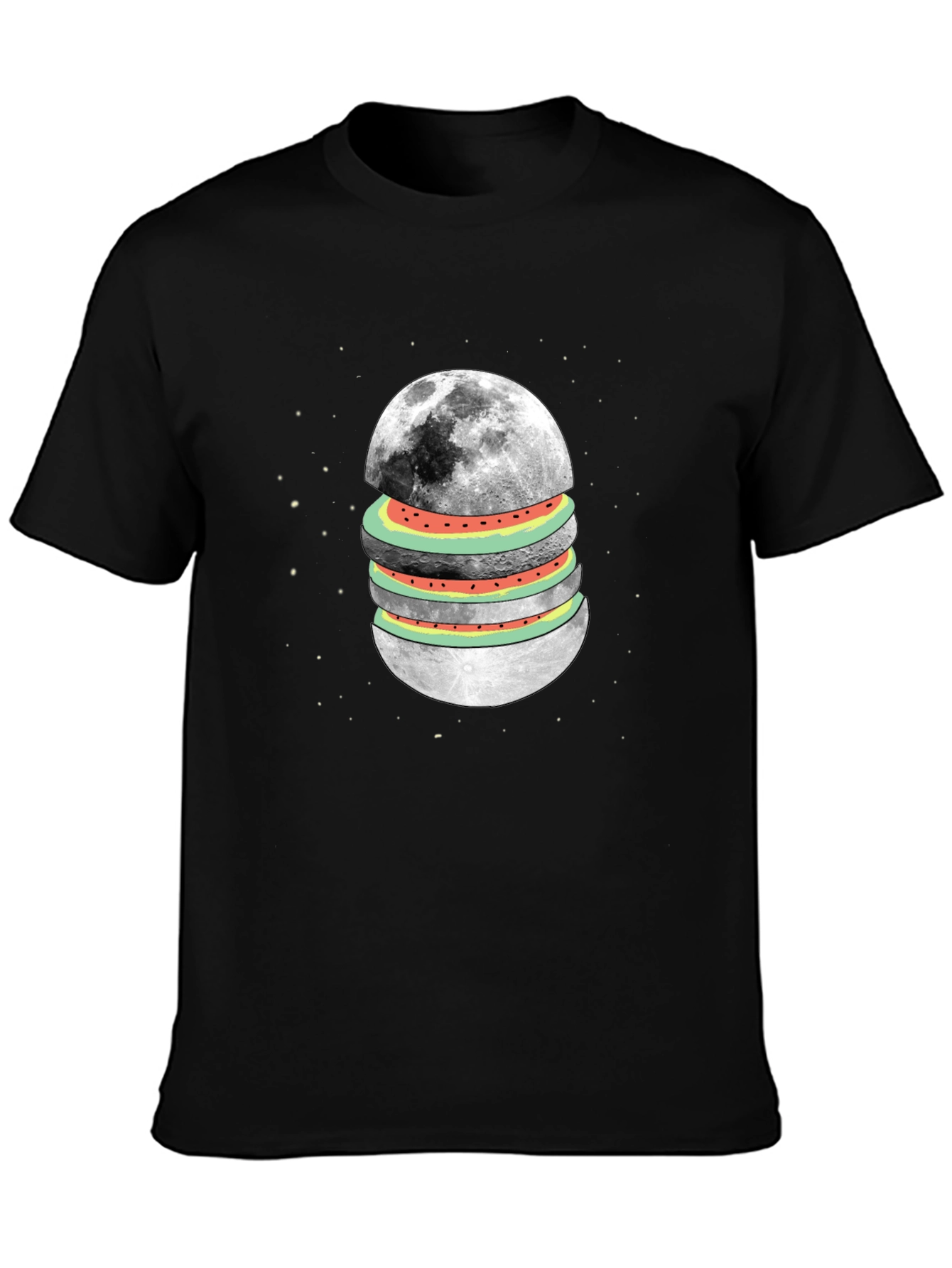 Moon Burger Graphic Tee - Unique Space Food T-Shirt