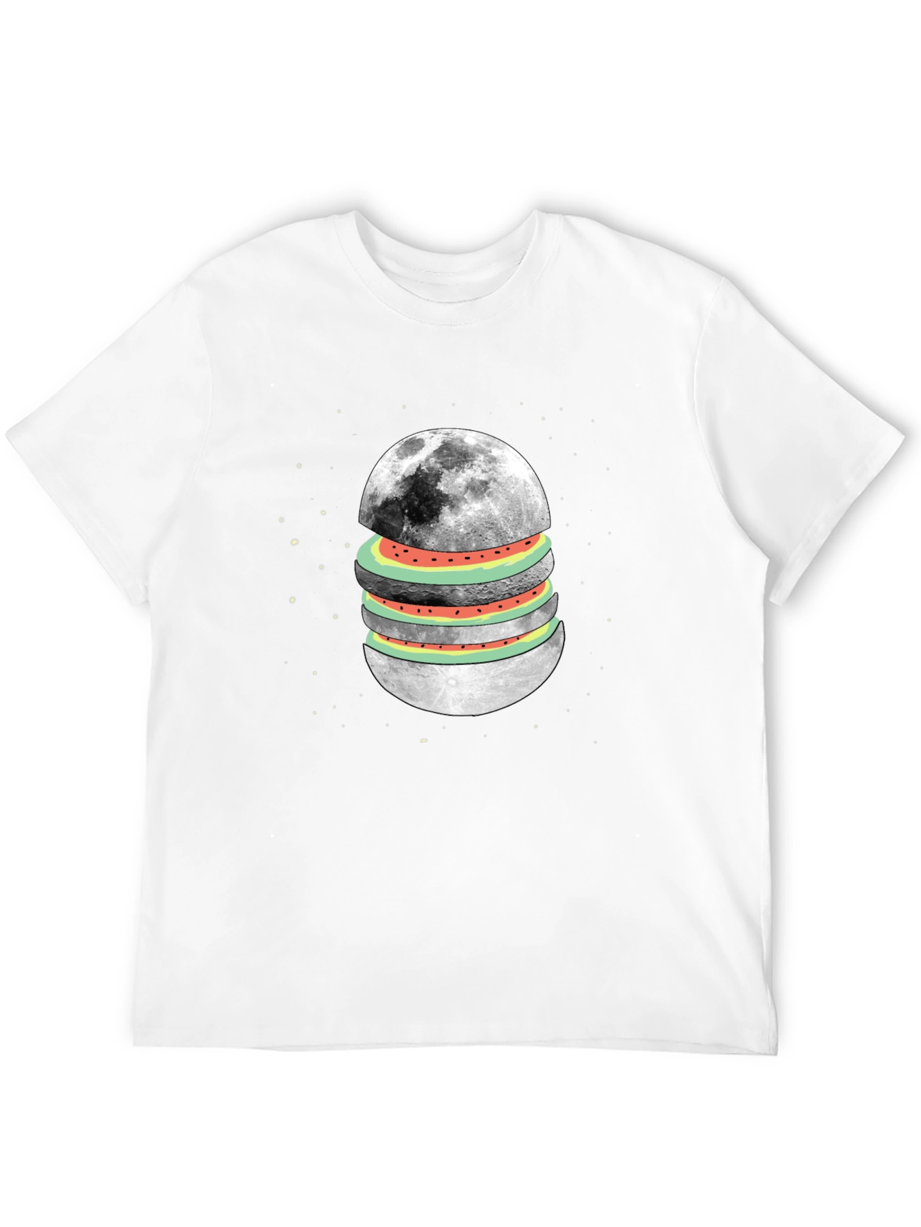 Moon Burger Graphic Tee - Unique Space Food T-Shirt