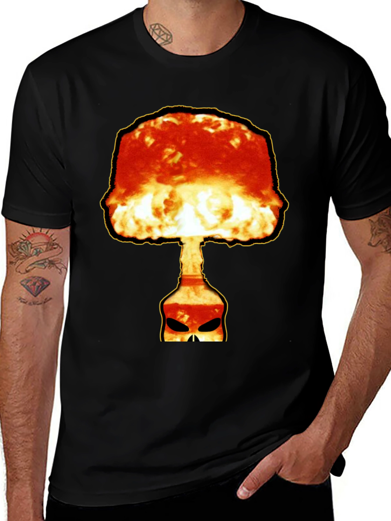 Atomic Skull Graphic Tee - Bold Black T-Shirt