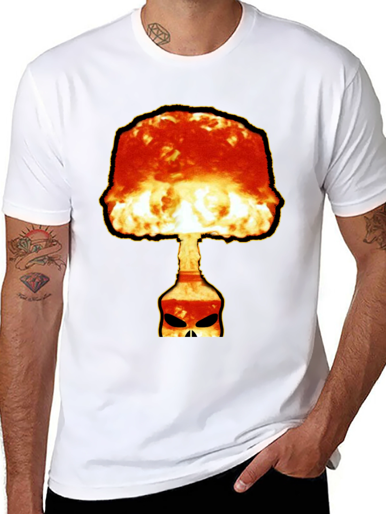 Atomic Skull Graphic Tee - Bold Black T-Shirt