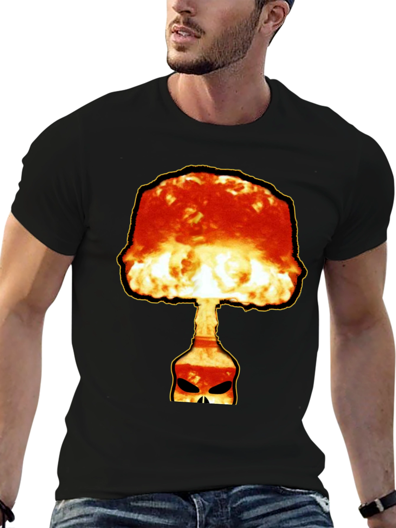 Atomic Skull Graphic Tee - Bold Black T-Shirt
