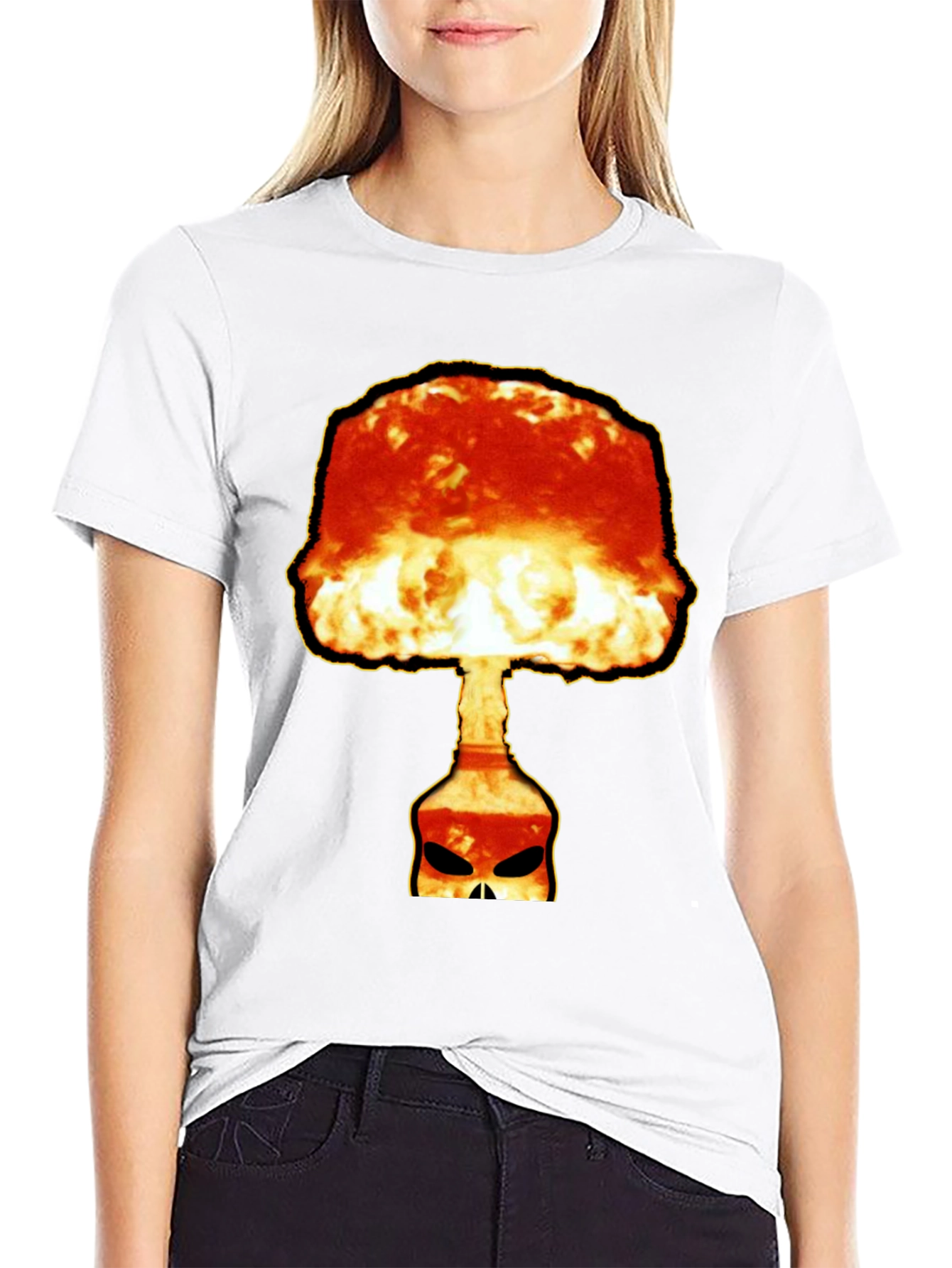 Atomic Skull Graphic Tee - Bold Black T-Shirt