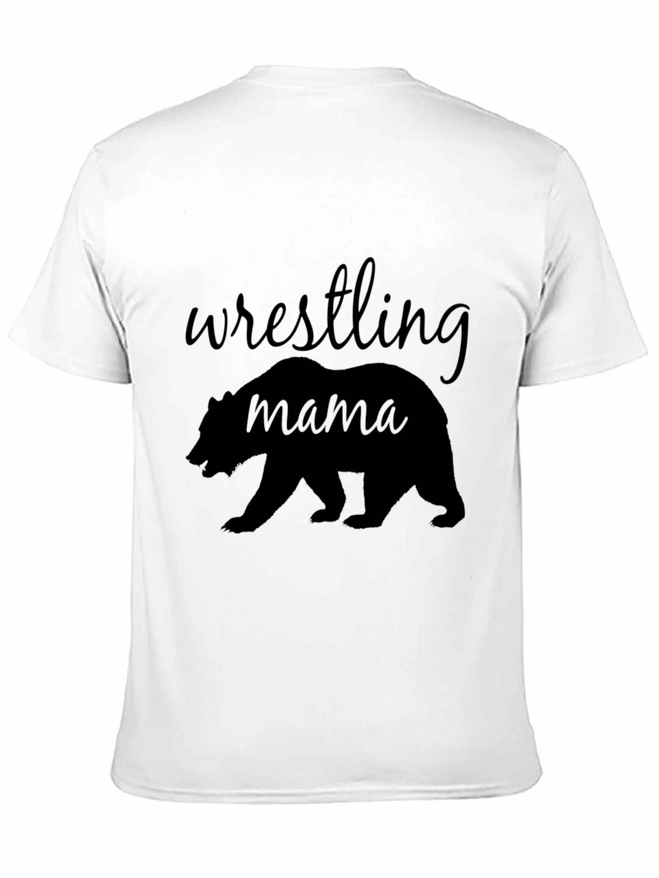Wrestling Mama Bear Graphic T-Shirt - Black Cotton Tee