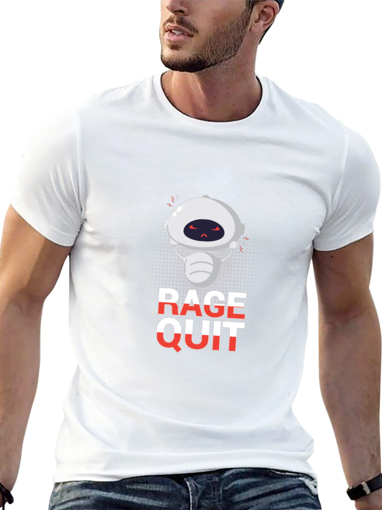 Rage Quit Robot Graphic Tee - Black