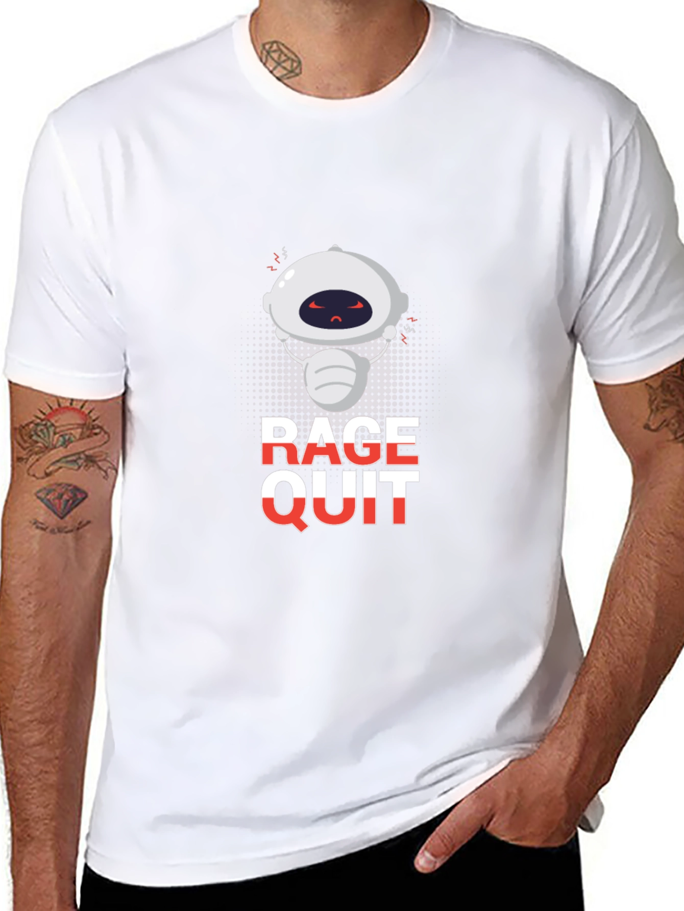 Rage Quit Robot Graphic Tee - Black