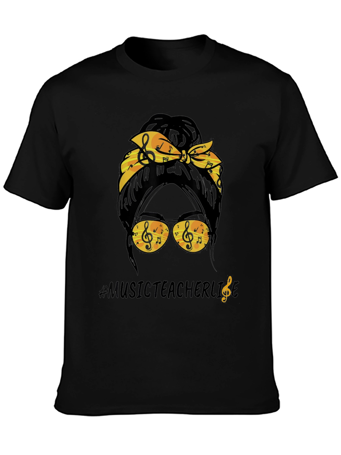 Music Teacher Messy Bun T-Shirt
