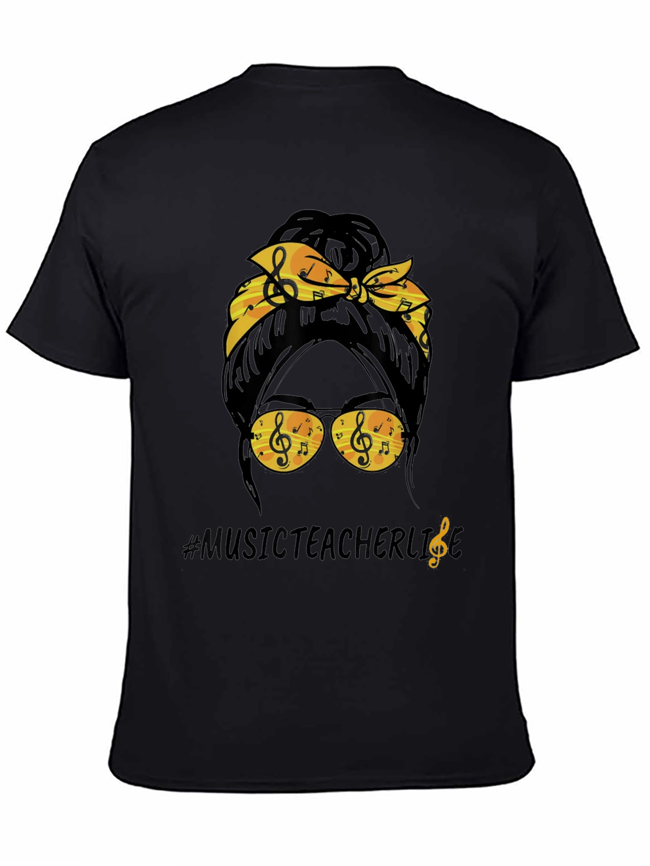 Music Teacher Messy Bun T-Shirt