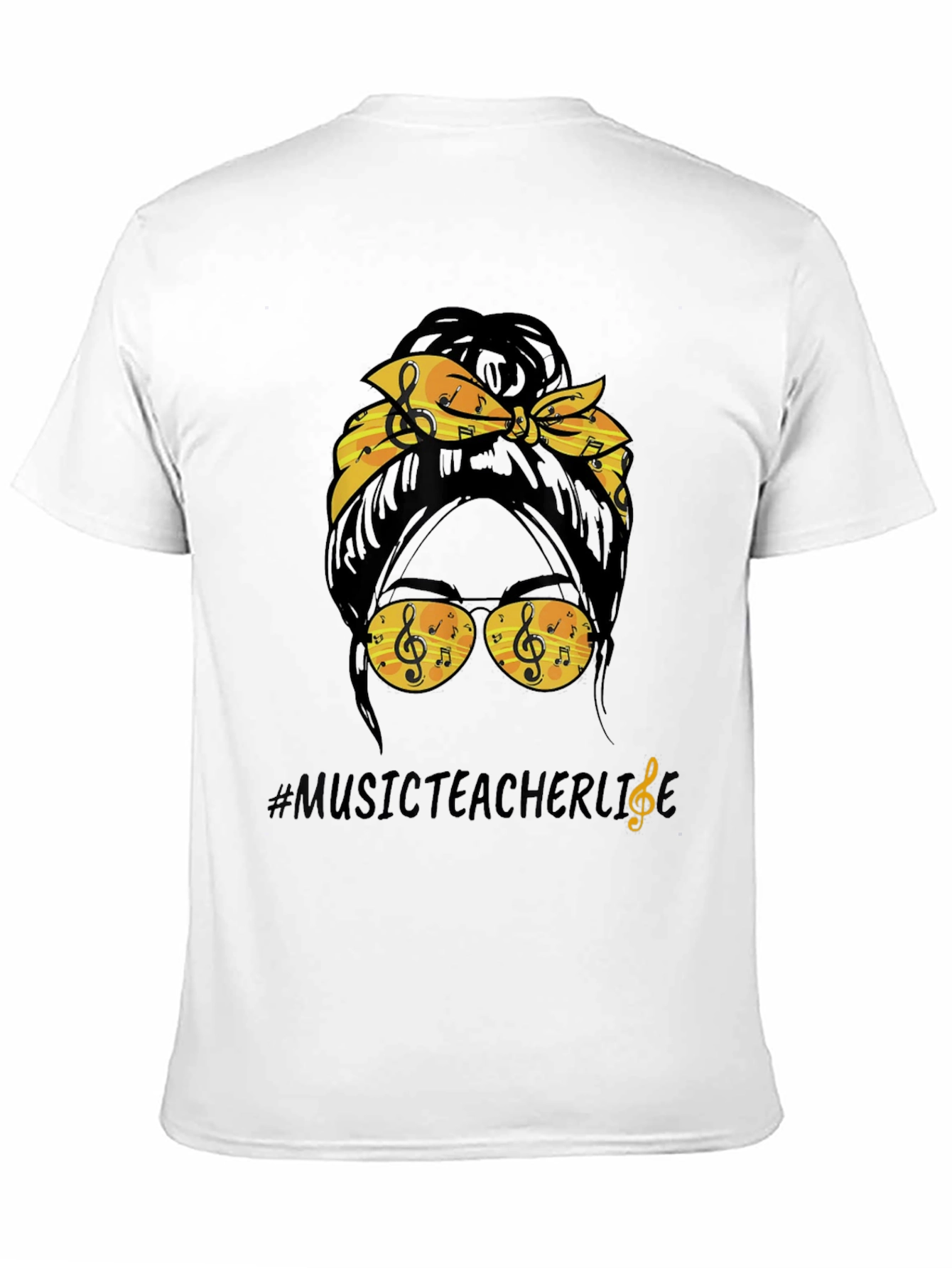 Music Teacher Messy Bun T-Shirt