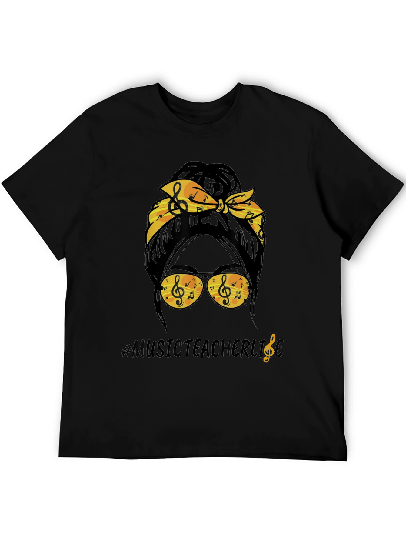 Music Teacher Messy Bun T-Shirt