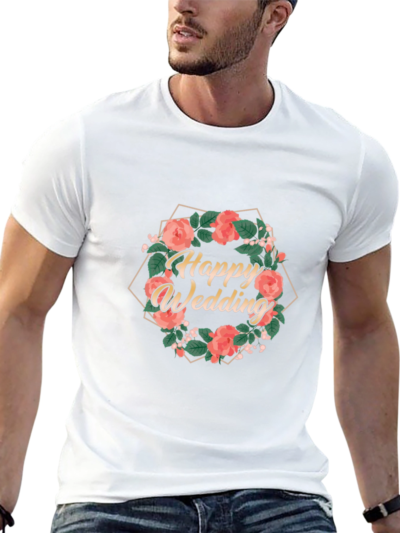 Happy Wedding Floral T-Shirt