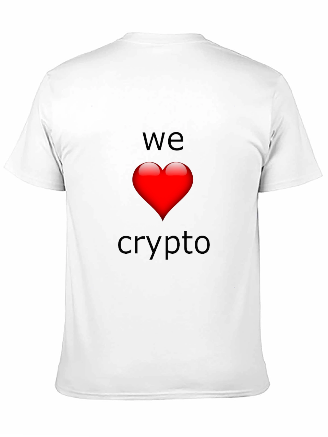 We Love Crypto T-Shirt - Black Heart Design
