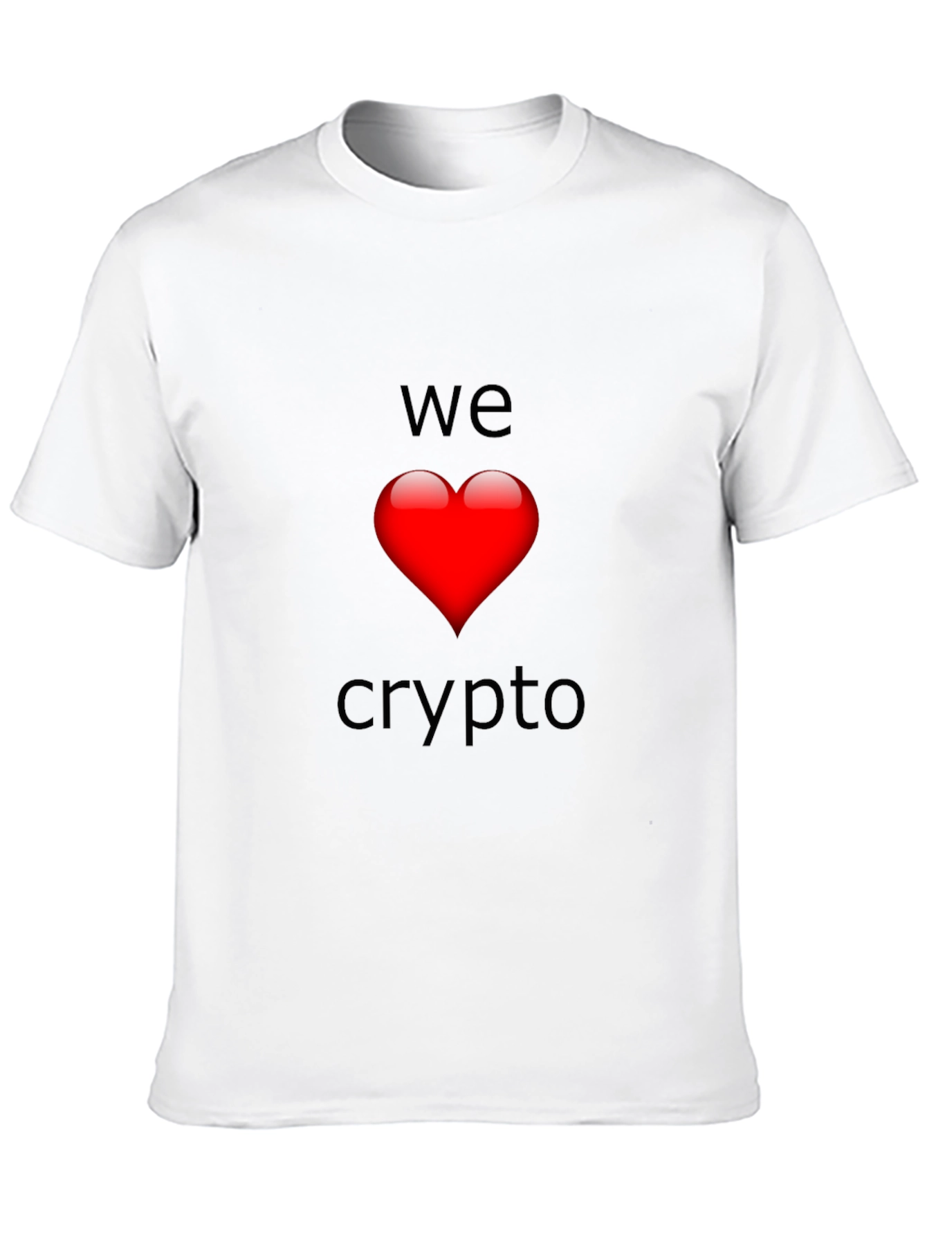 We Love Crypto T-Shirt - Black Heart Design