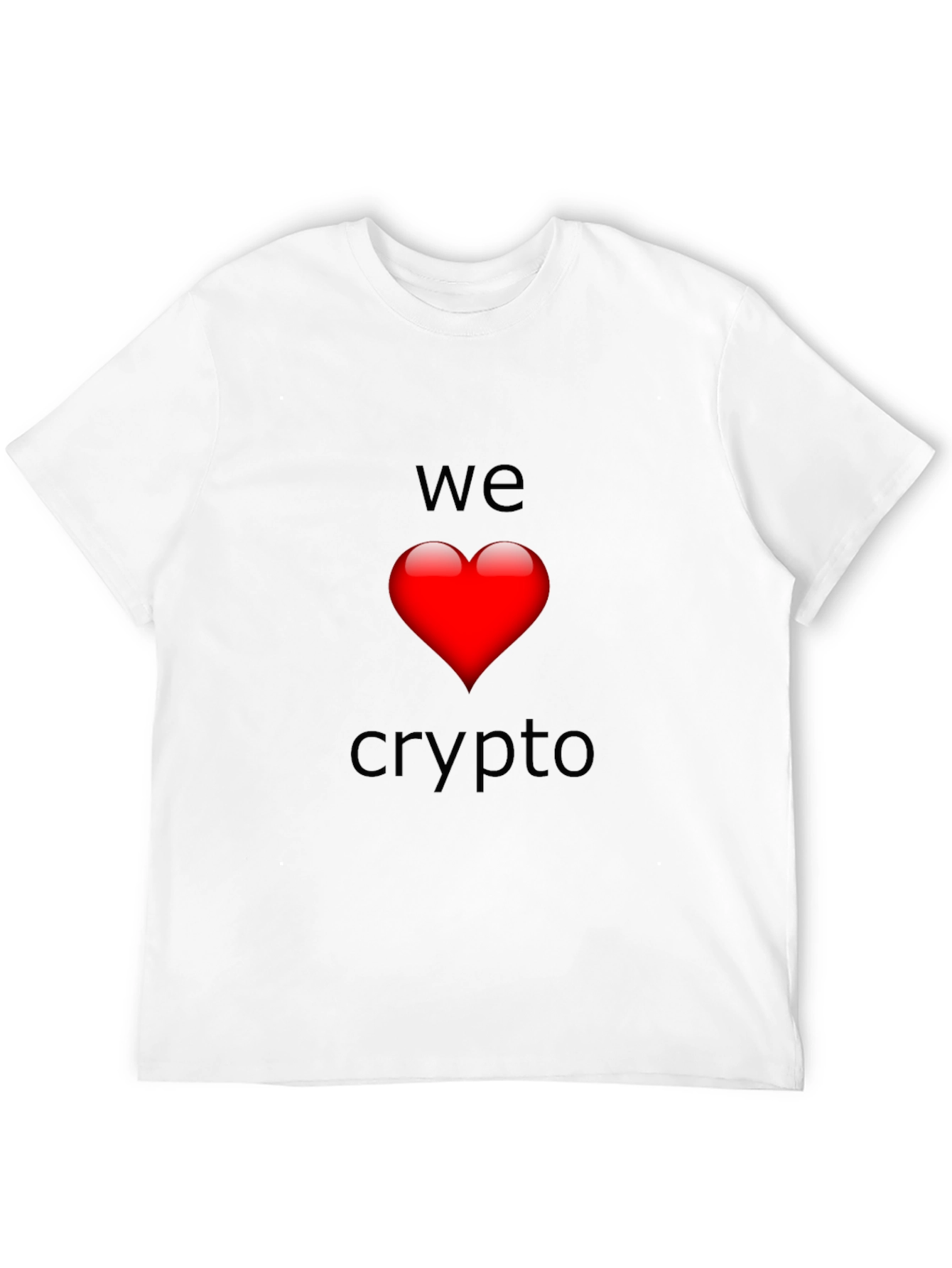 We Love Crypto T-Shirt - Black Heart Design