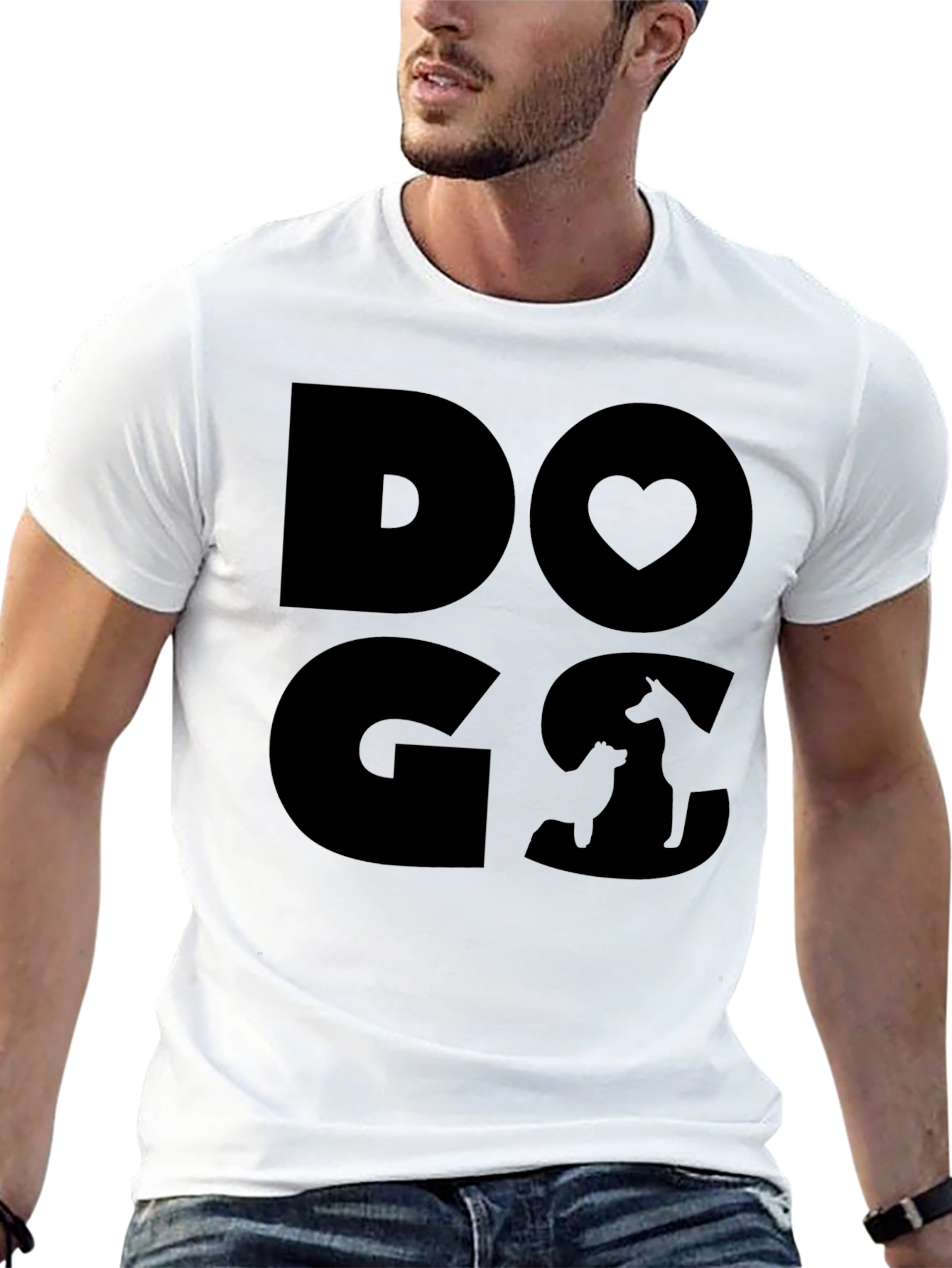 Dogs Love T-Shirt - Modern Graphic Tee