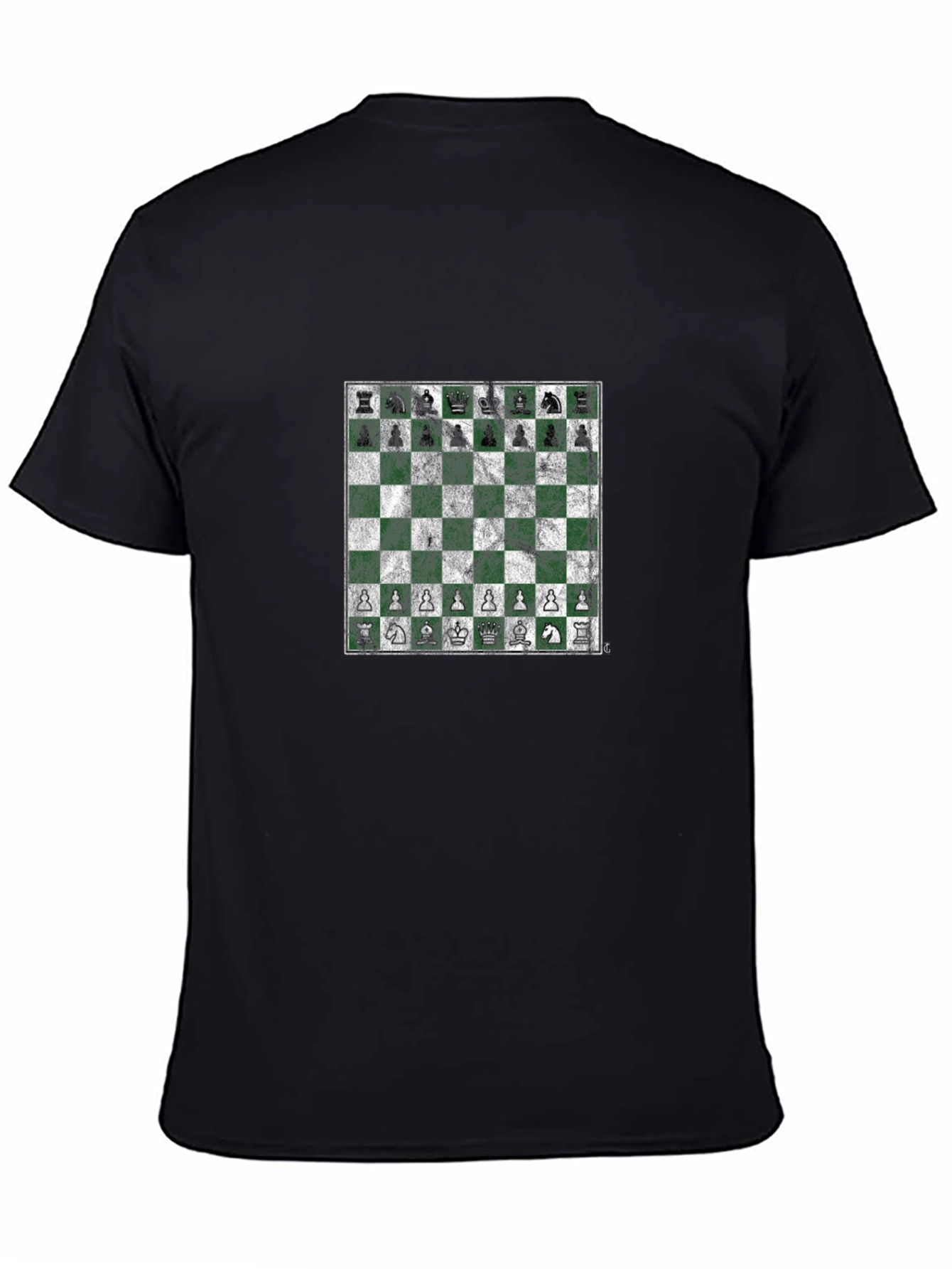 Chessboard Graphic Tee - Stylish Black T-Shirt