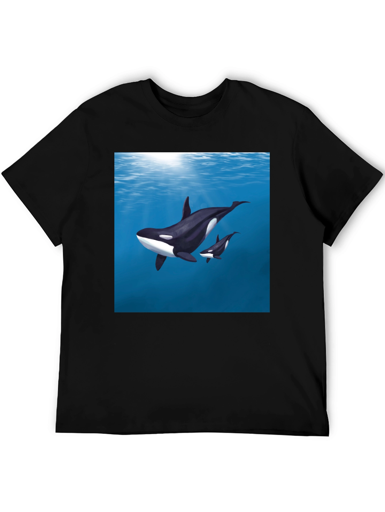 Orca Graphic T-Shirt - Black Cotton Tee