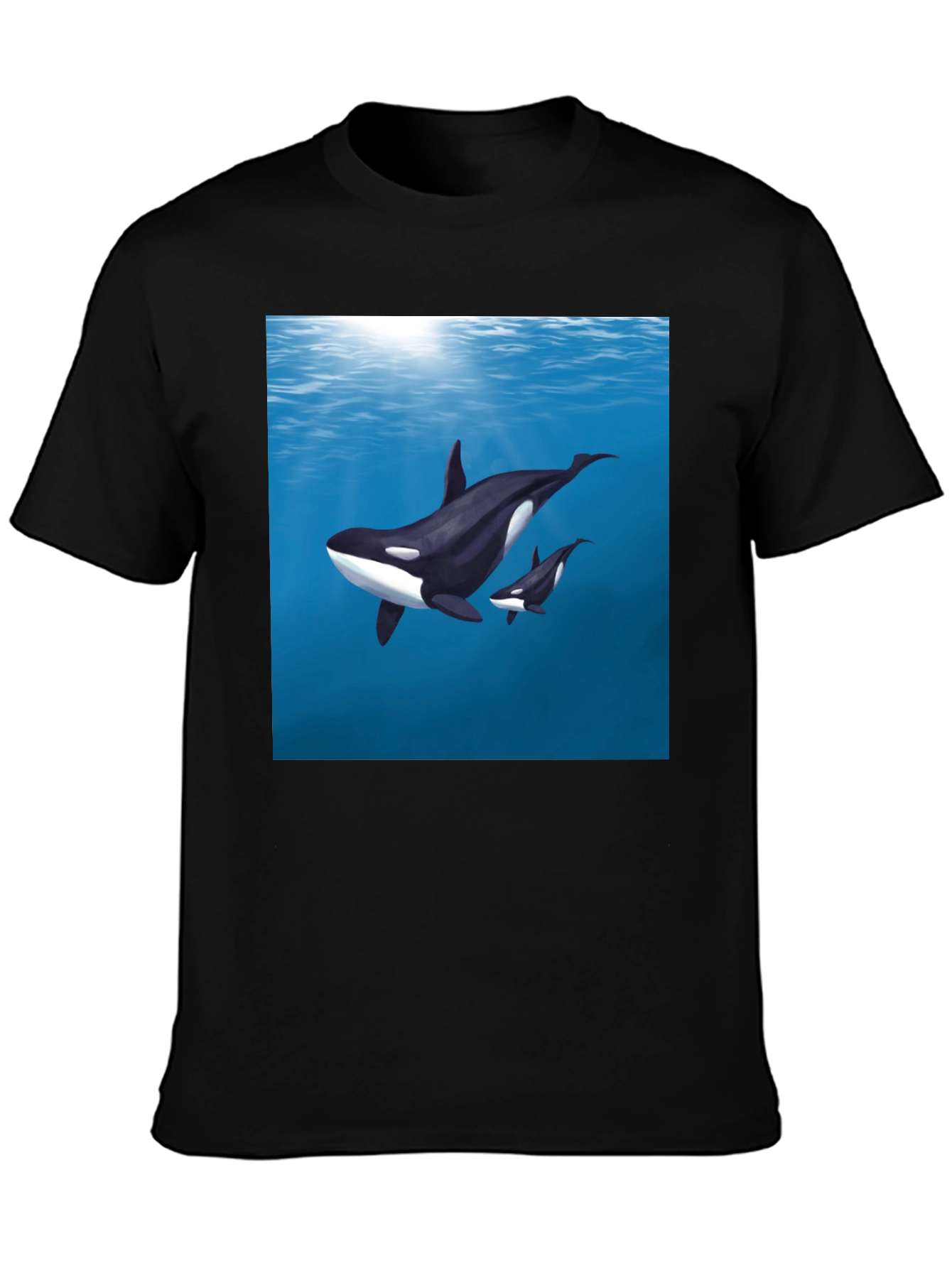 Orca Graphic T-Shirt - Black Cotton Tee