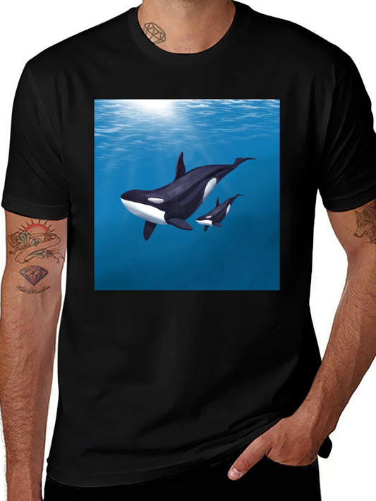Orca Graphic T-Shirt - Black Cotton Tee