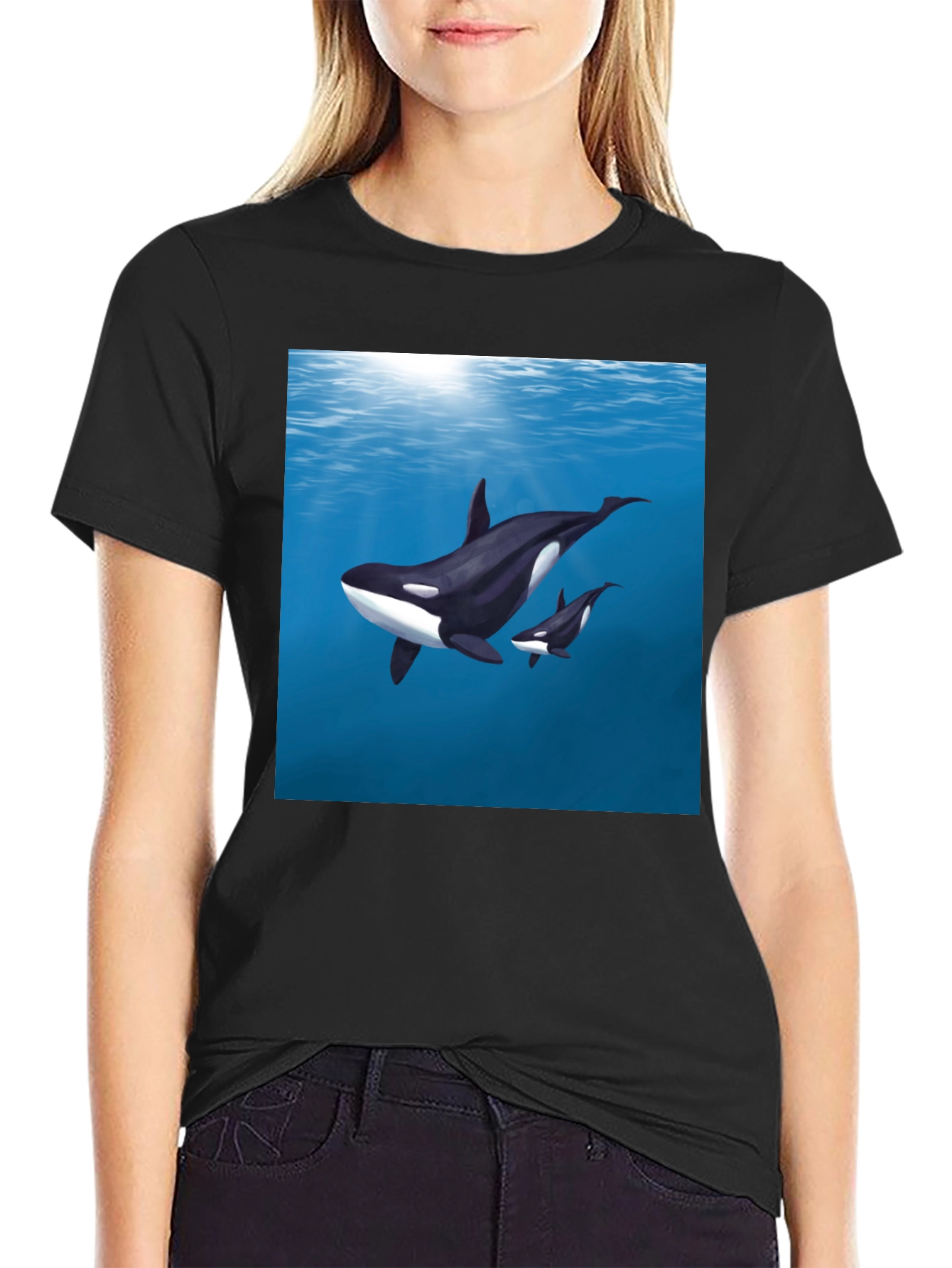 Orca Graphic T-Shirt - Black Cotton Tee