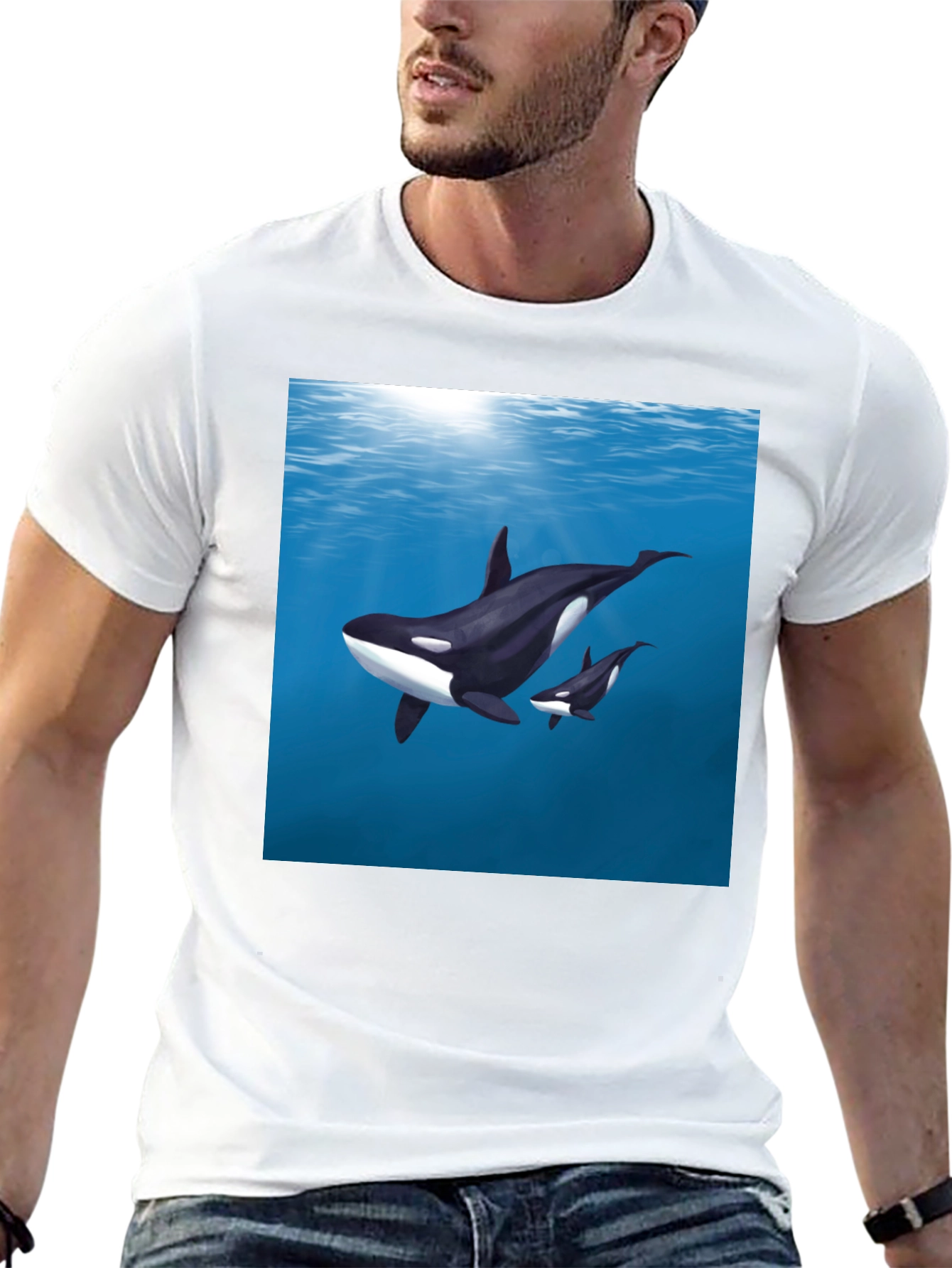 Orca Graphic T-Shirt - Black Cotton Tee