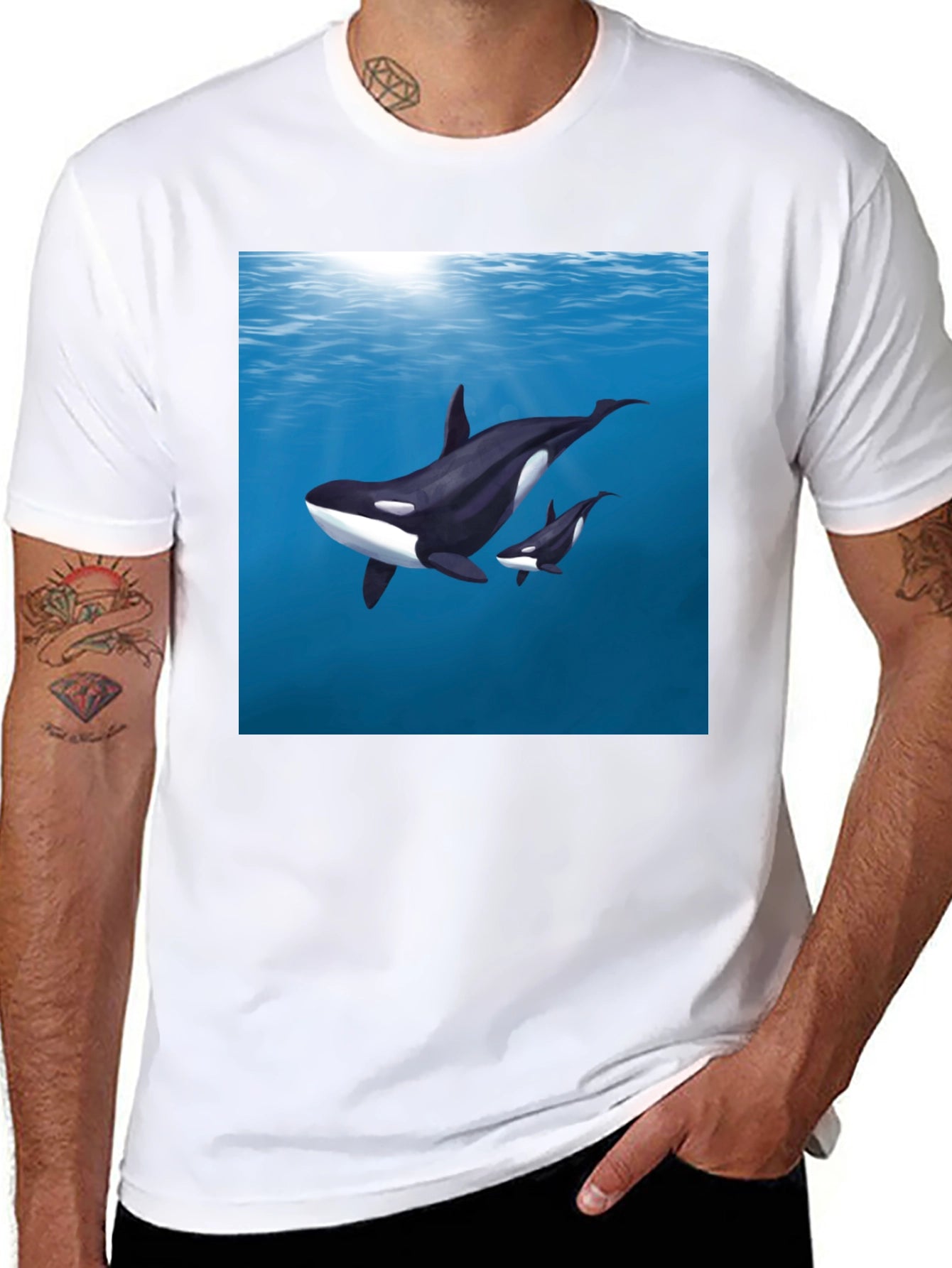 Orca Graphic T-Shirt - Black Cotton Tee