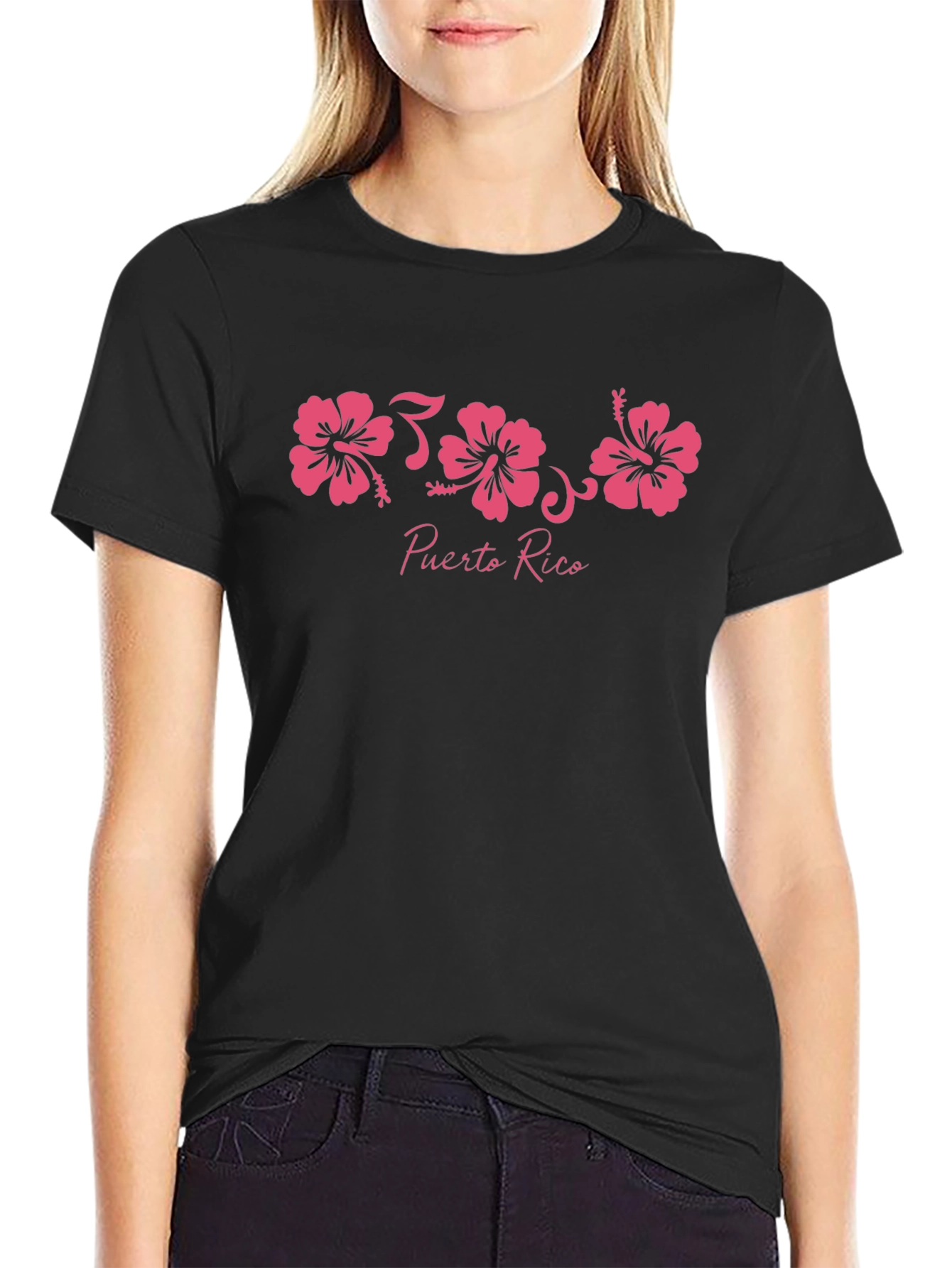 Puerto Rico Hibiscus Flower Graphic T-Shirt