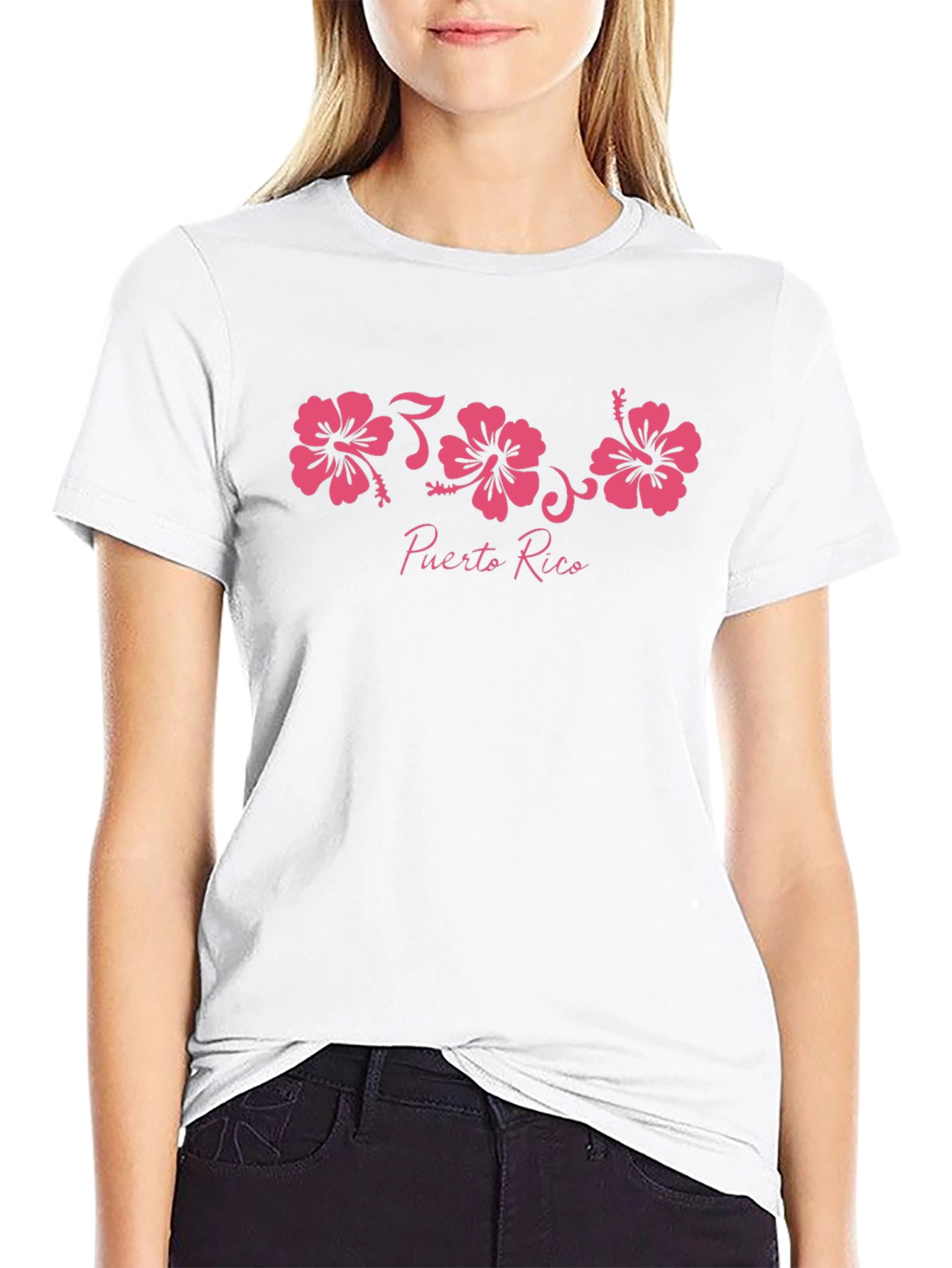 Puerto Rico Hibiscus Flower Graphic T-Shirt