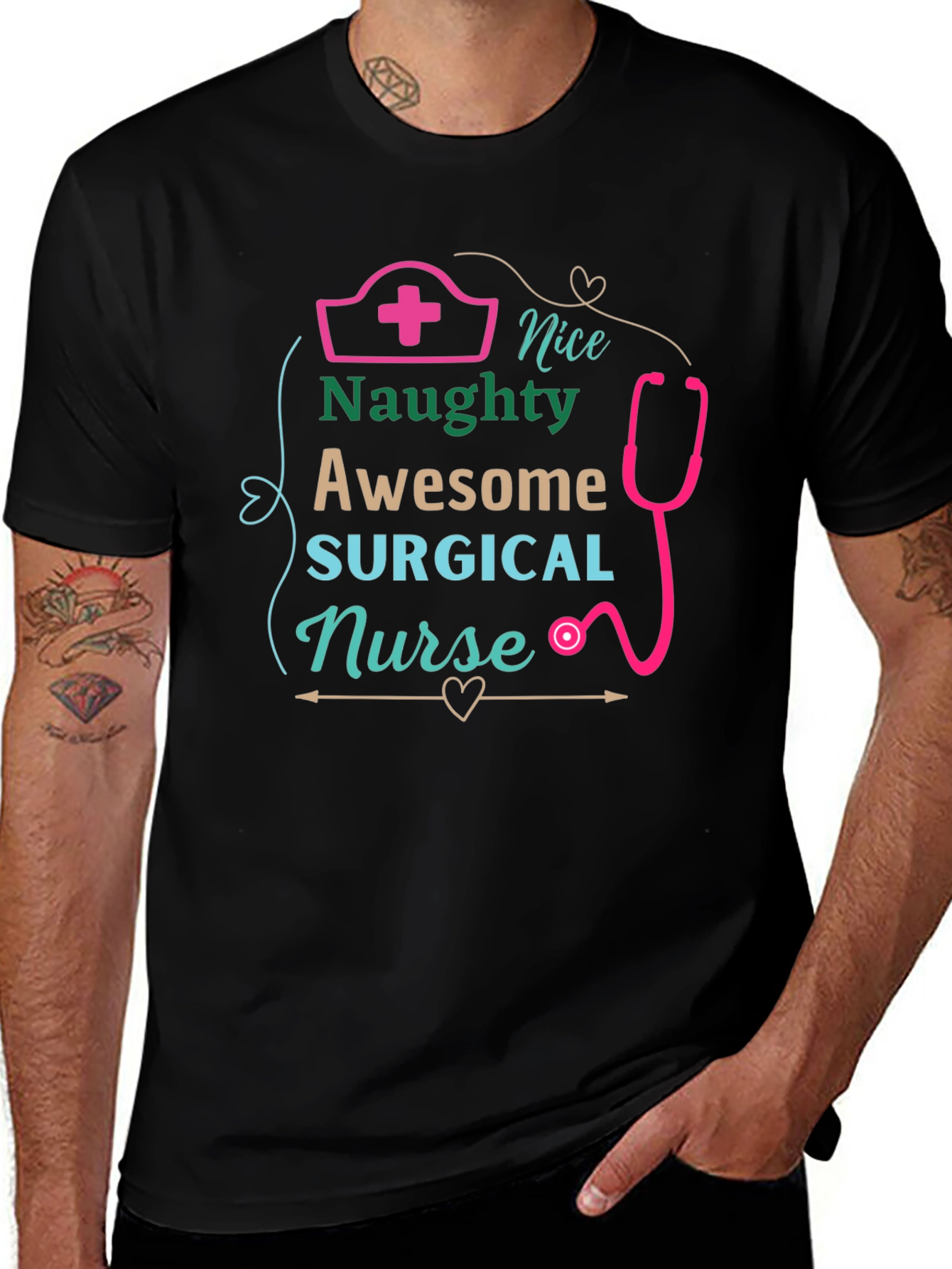 Naughty Surgical Nurse Graphic T-Shirt