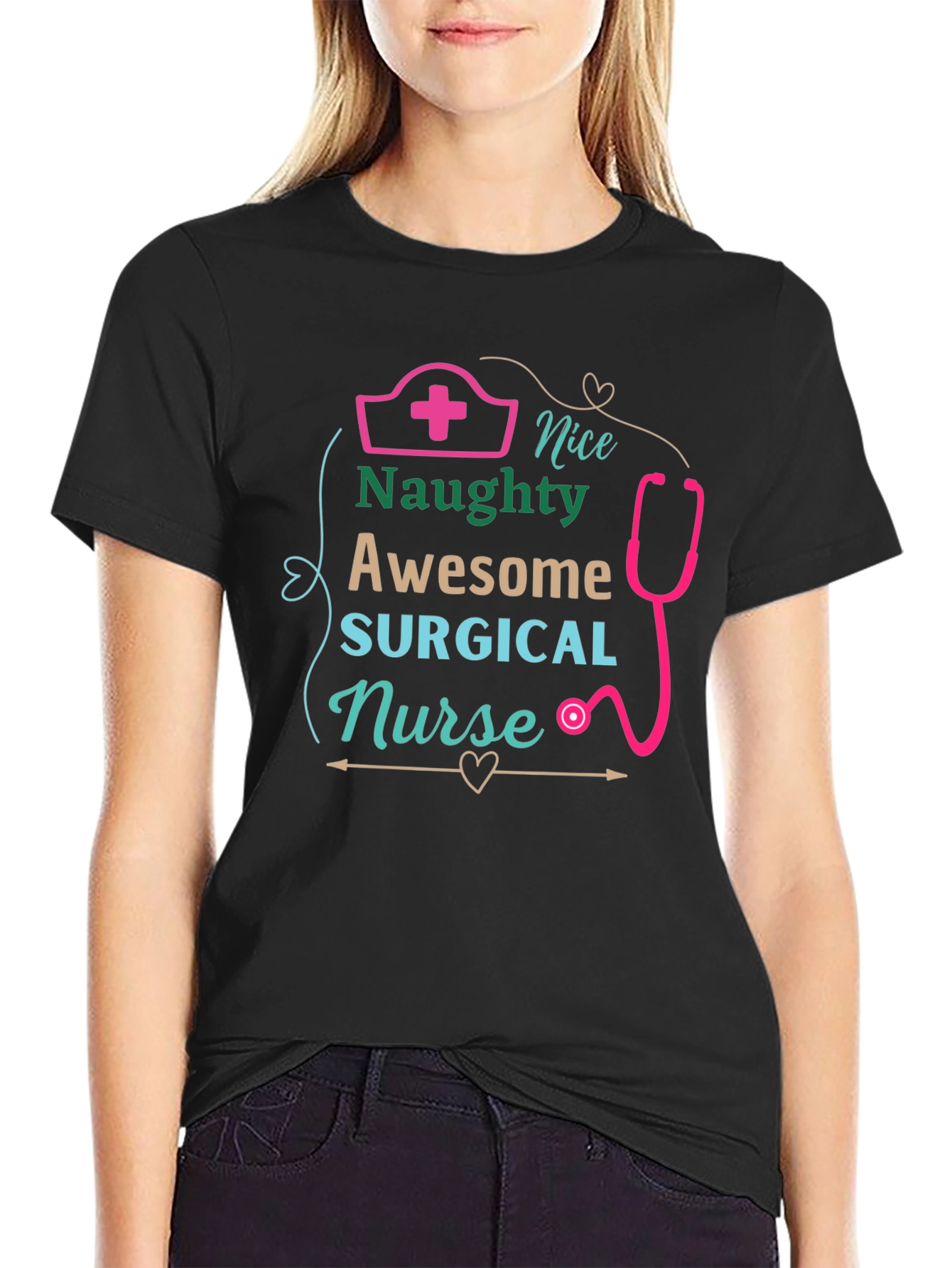 Naughty Surgical Nurse Graphic T-Shirt