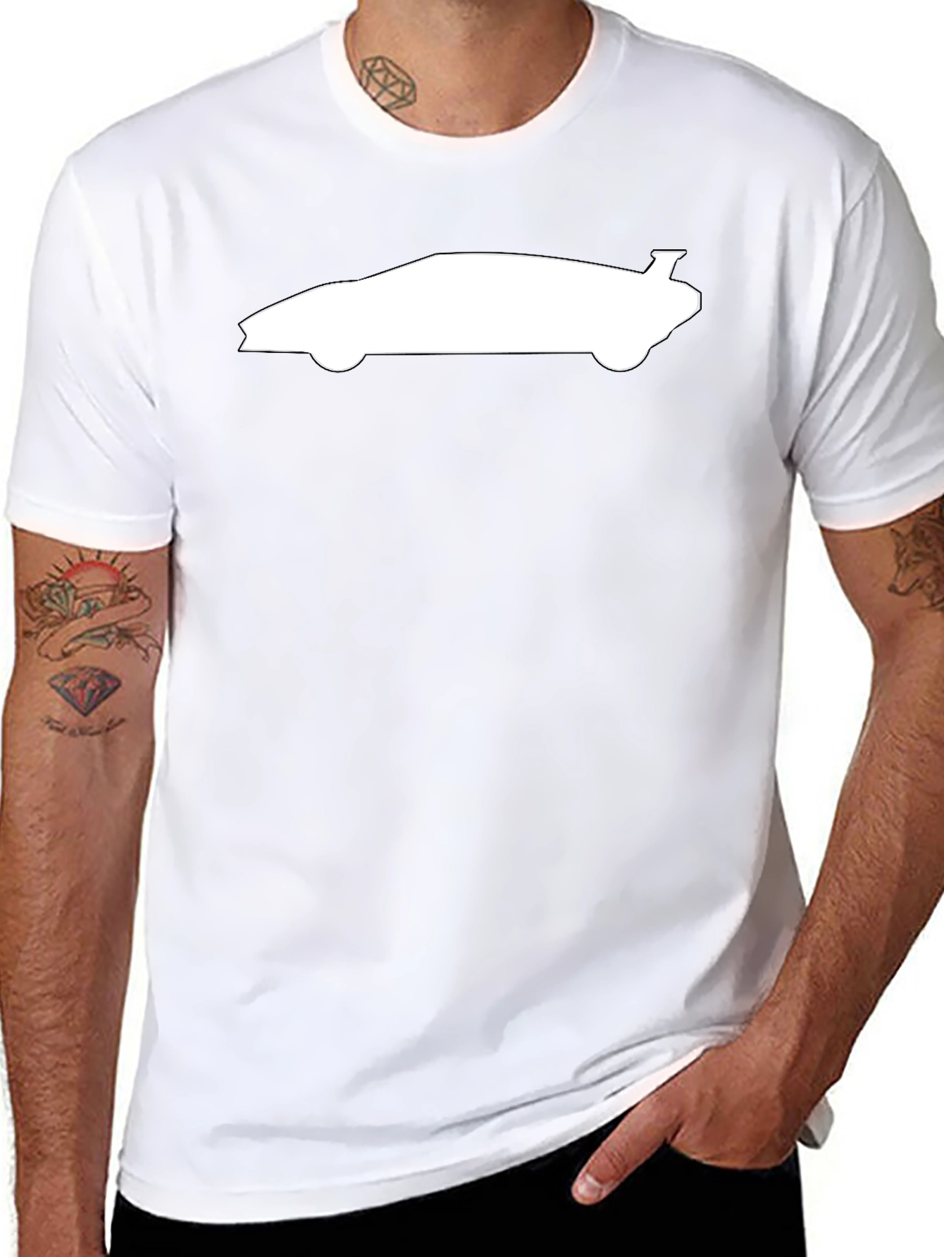 Car Silhouette Graphic Tee - Modern Black T-Shirt