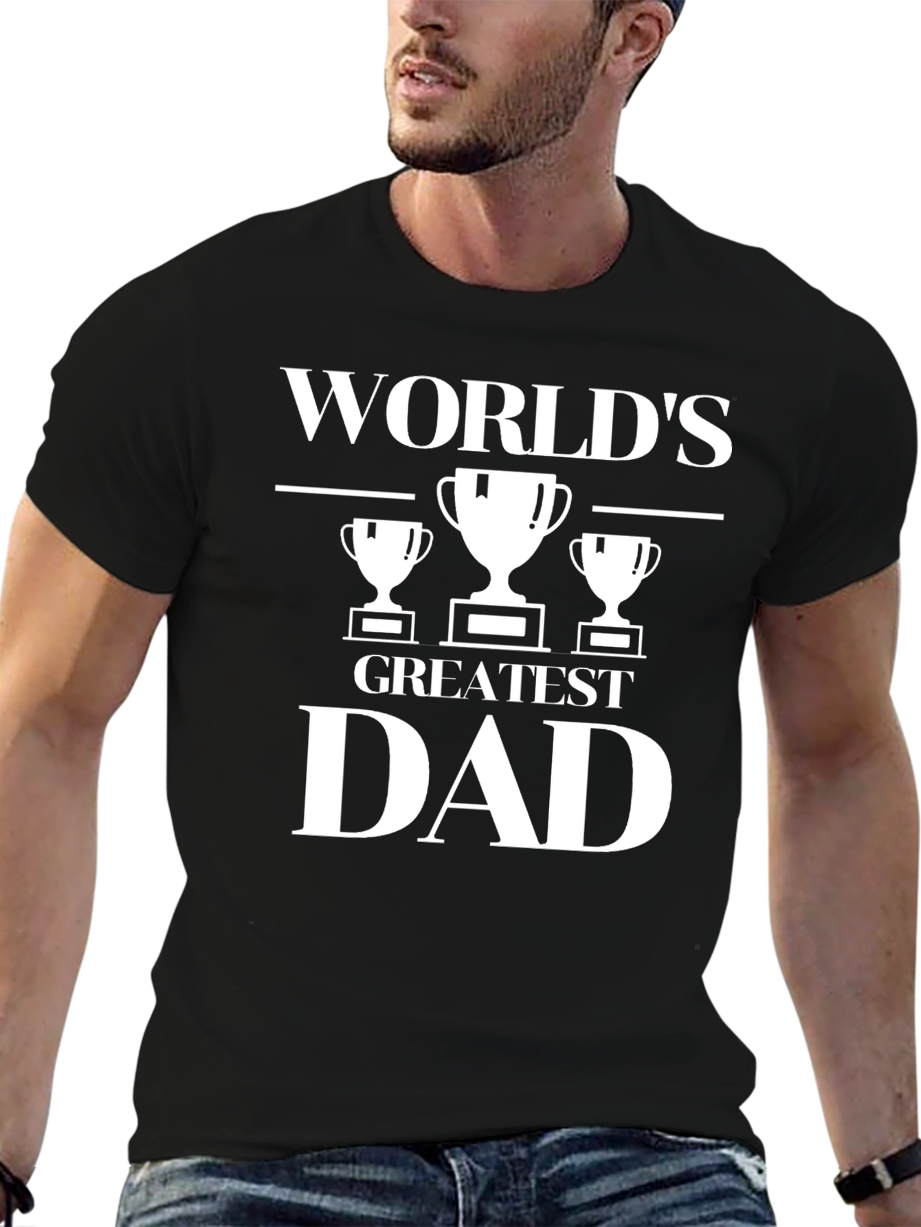 Worlds Greatest Dad Black Graphic T-Shirt