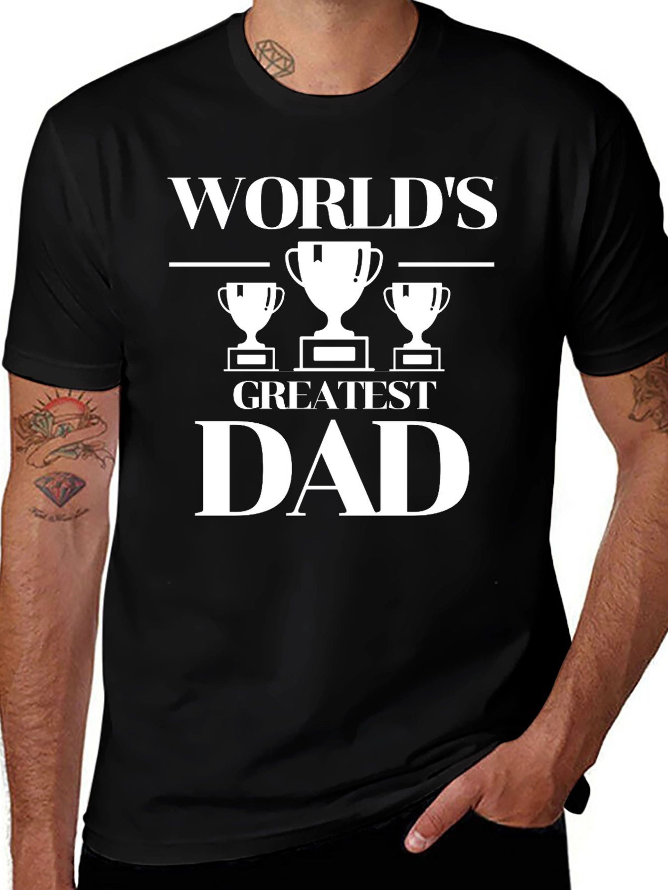 Worlds Greatest Dad Black Graphic T-Shirt