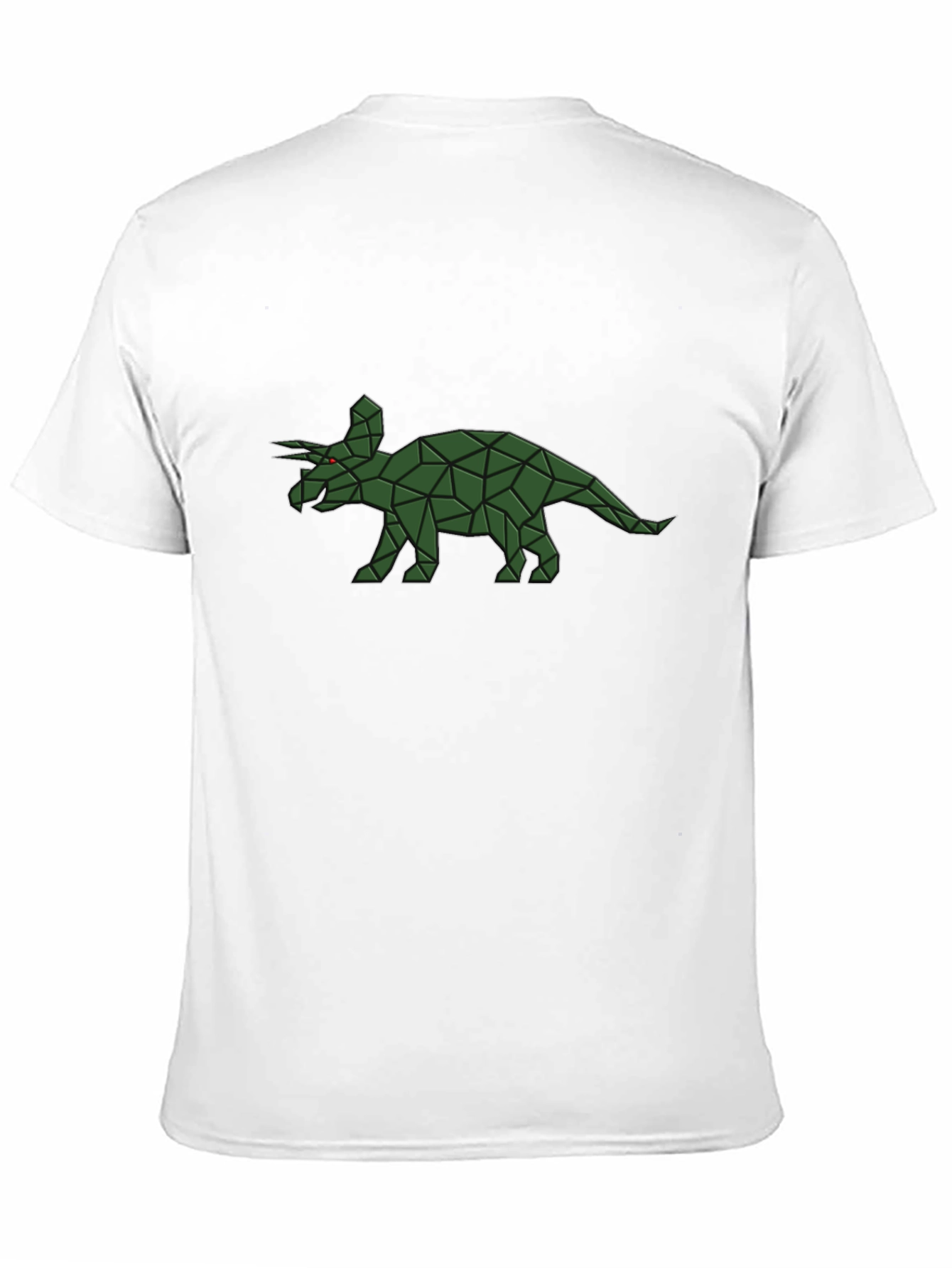 Geometric Triceratops Graphic Tee - Black Cotton Comfort