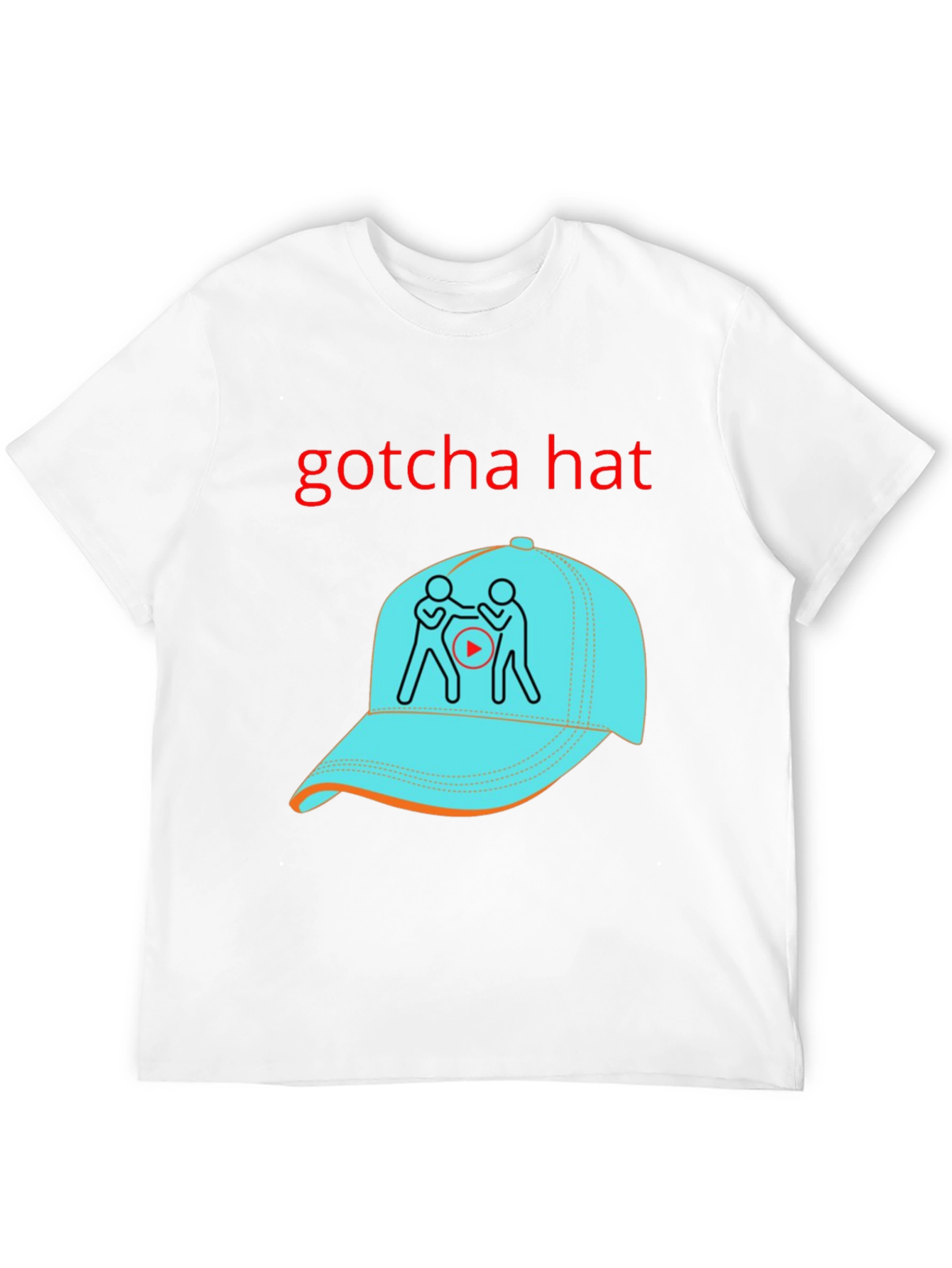 Gotcha Hat Graphic T-Shirt - Black Cotton Tee