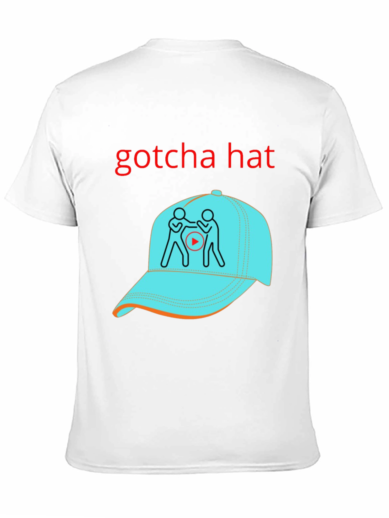Gotcha Hat Graphic T-Shirt - Black Cotton Tee