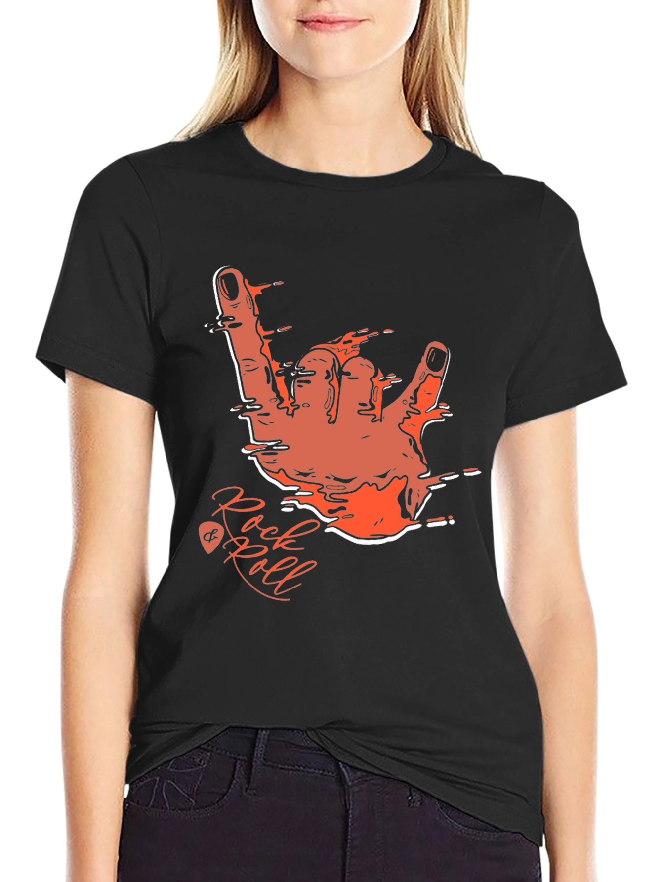 Rock and Roll Graphic T-Shirt - Black