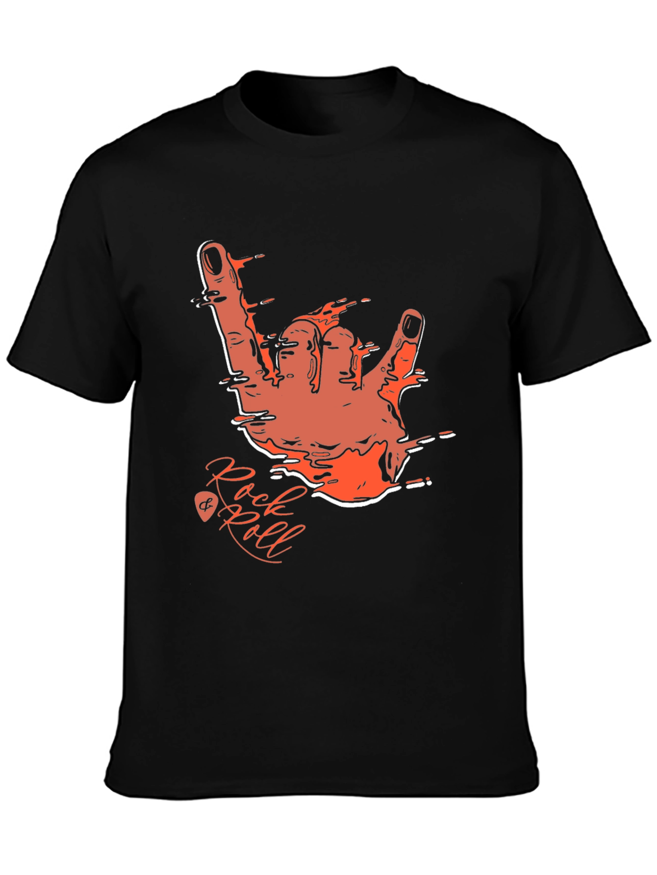 Rock and Roll Graphic T-Shirt - Black