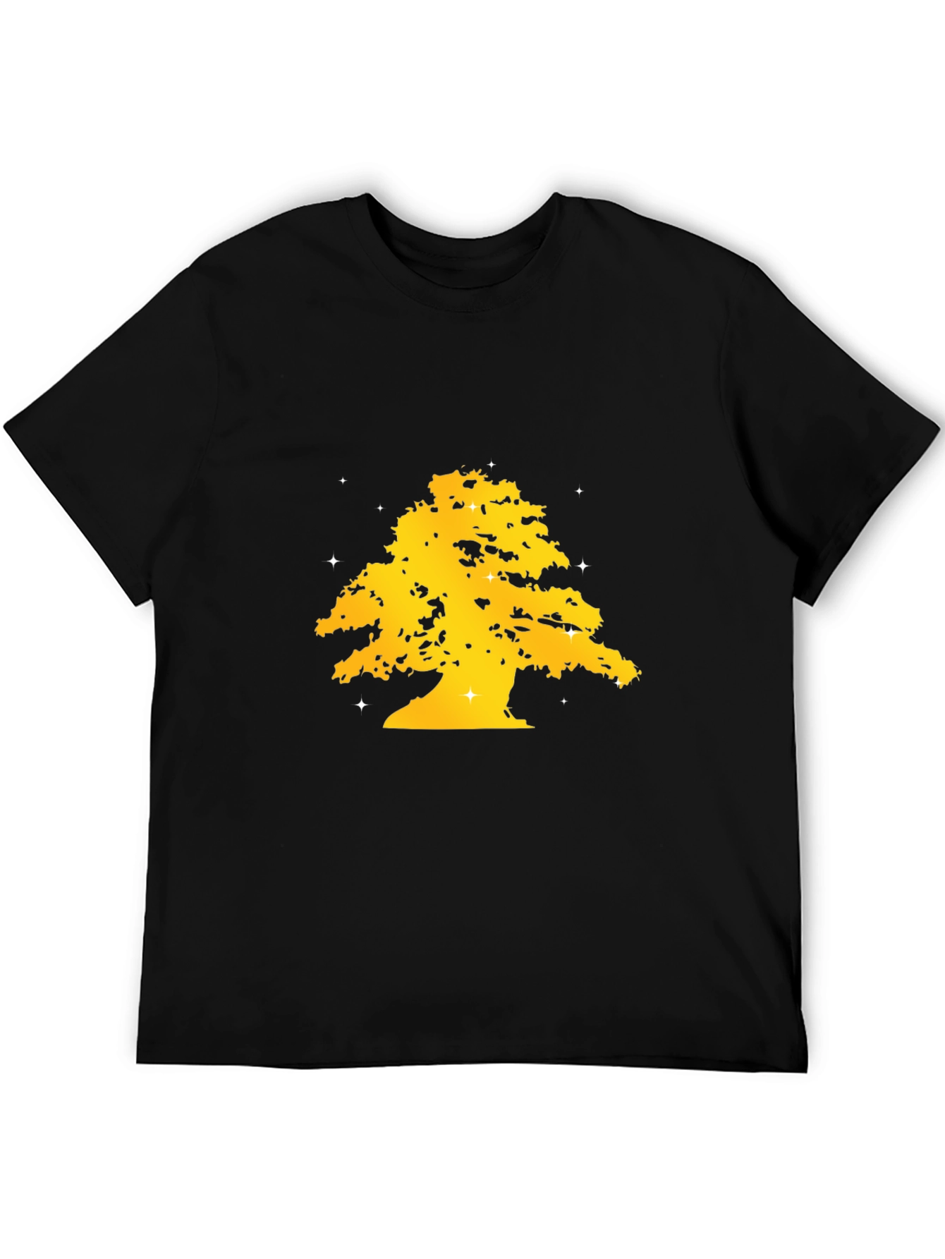 Golden Tree Graphic Black T-Shirt