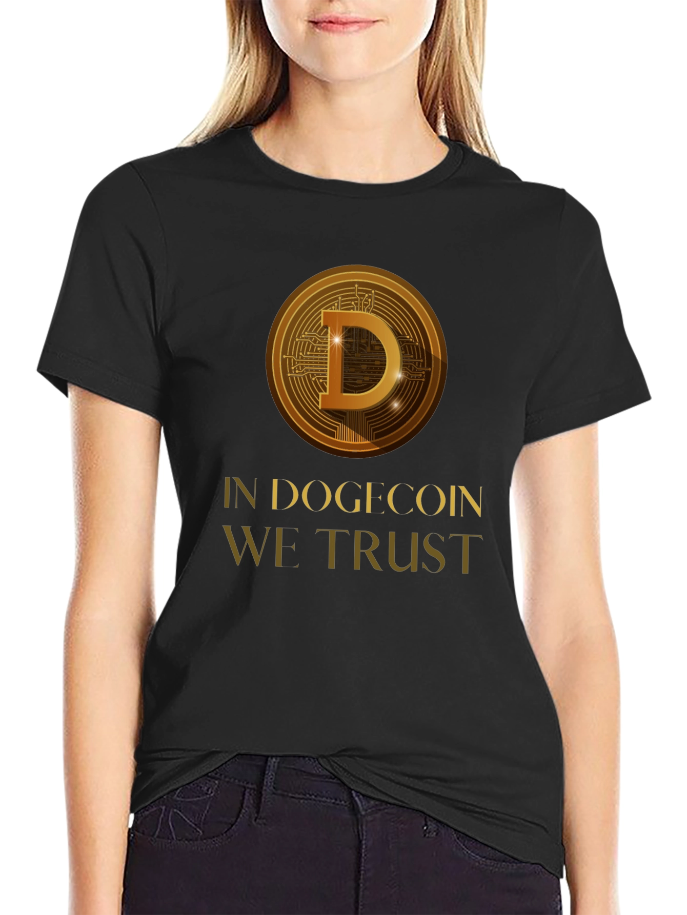 In Dogecoin We Trust Black T-Shirt