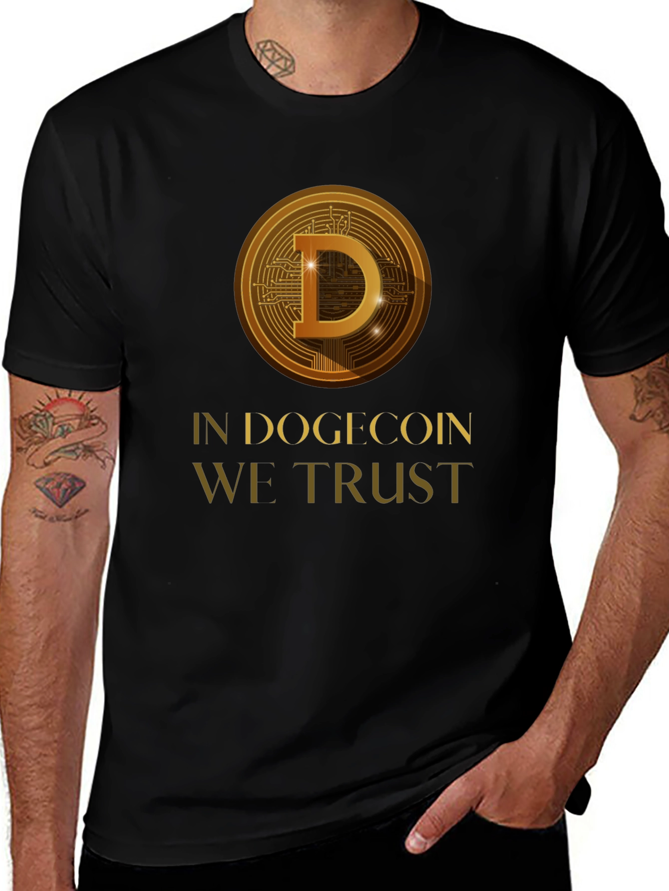 In Dogecoin We Trust Black T-Shirt