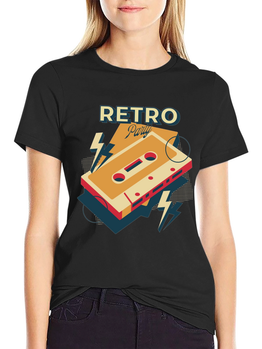 Retro Party Cassette Graphic Tee - Cool 80s Style