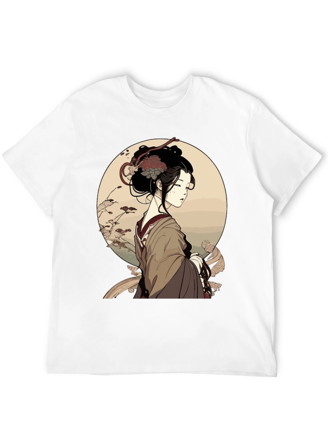 Ukiyo-e Geisha Graphic Black T-Shirt