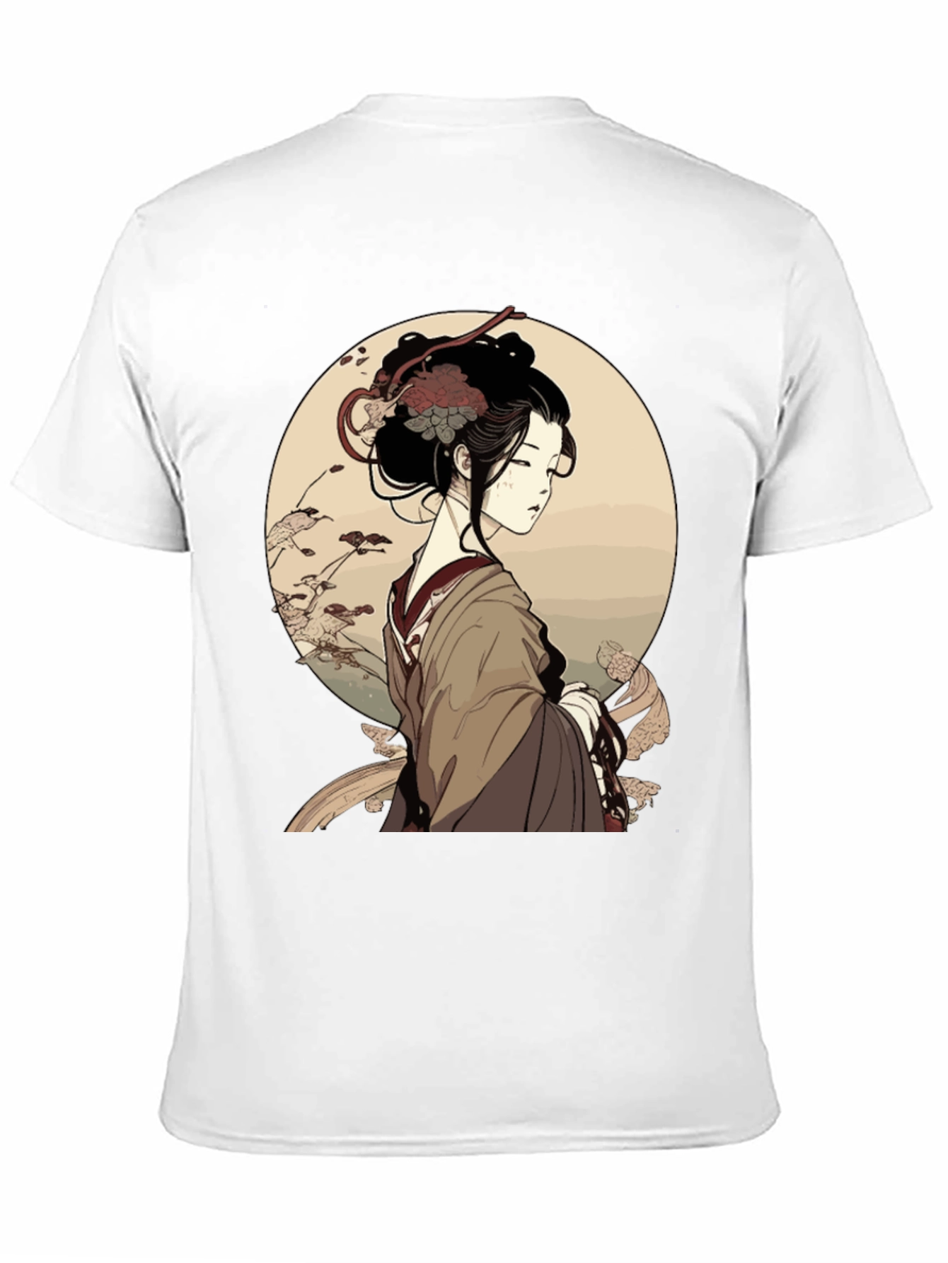 Ukiyo-e Geisha Graphic Black T-Shirt