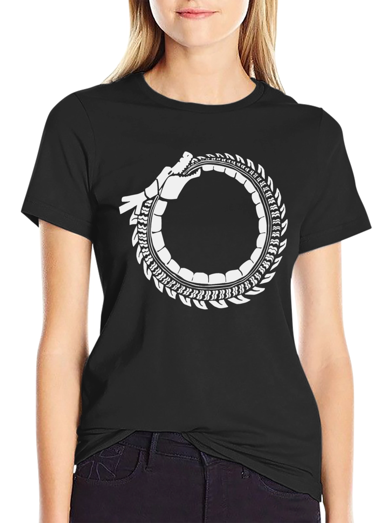 Ouroboros Dragon Circle T-Shirt - Symbolic Design